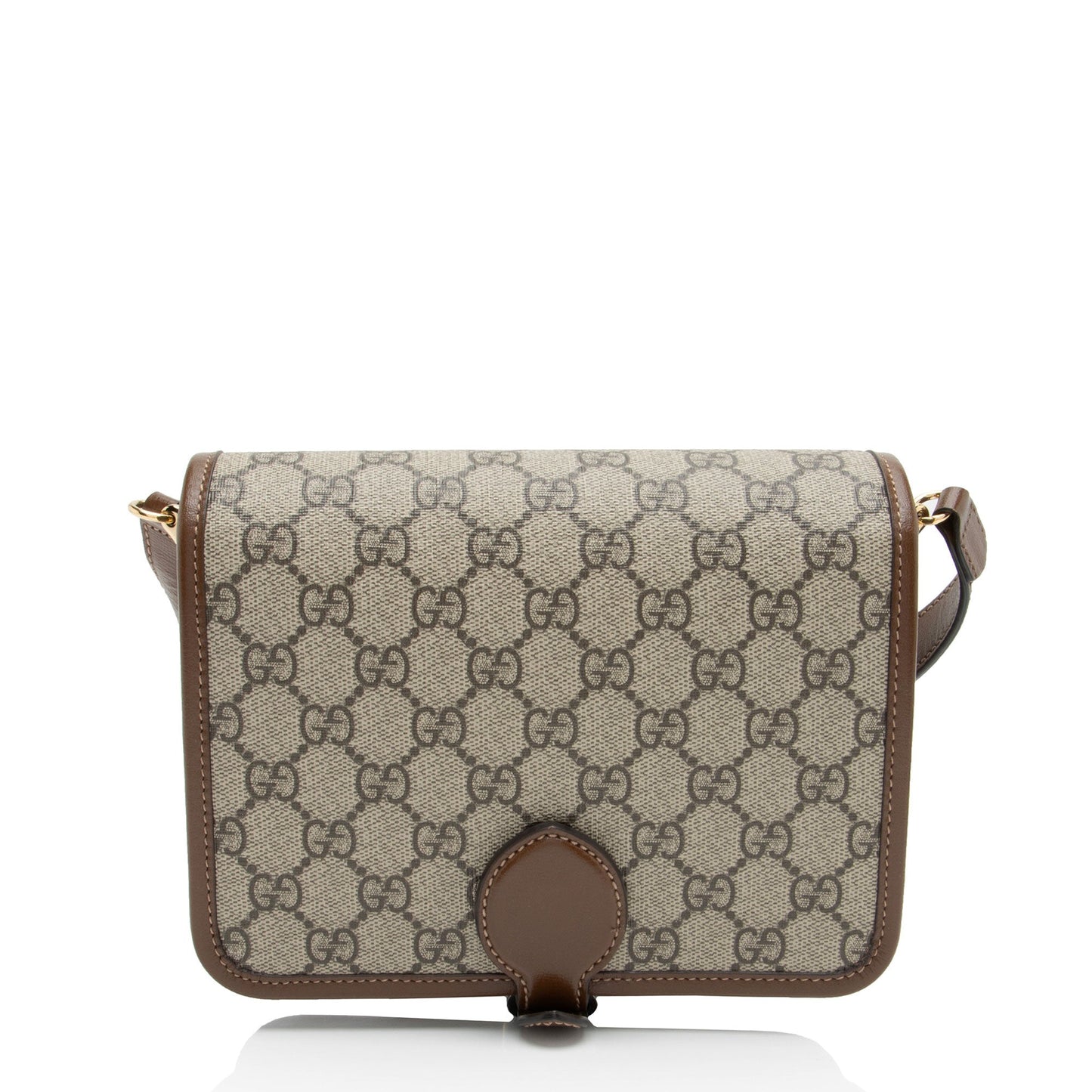 Gucci GG Supreme Interlocking G Leather Canvas Brown Mini Crossbody Bag Mini Crossbody