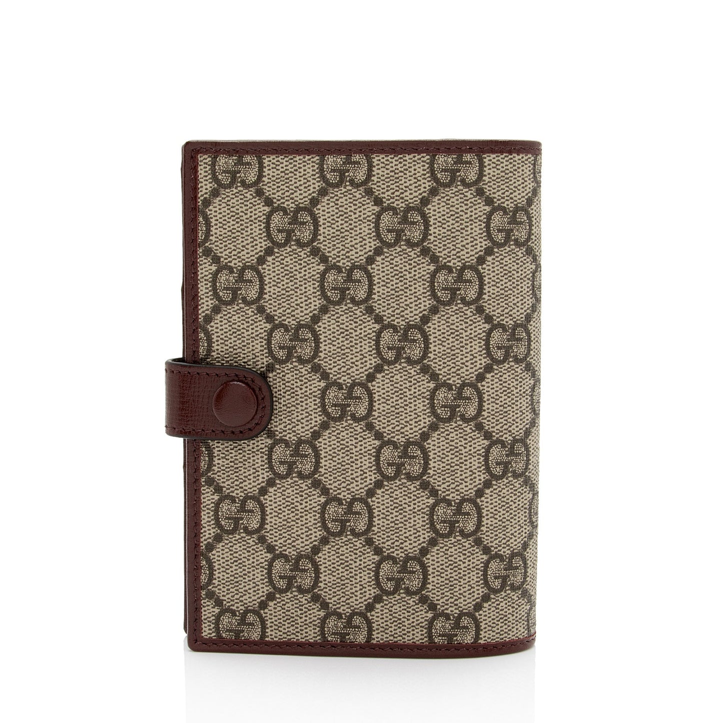 Gucci GG Supreme Interlocking G Passport Leather Canvas Beige Red Travel Bag