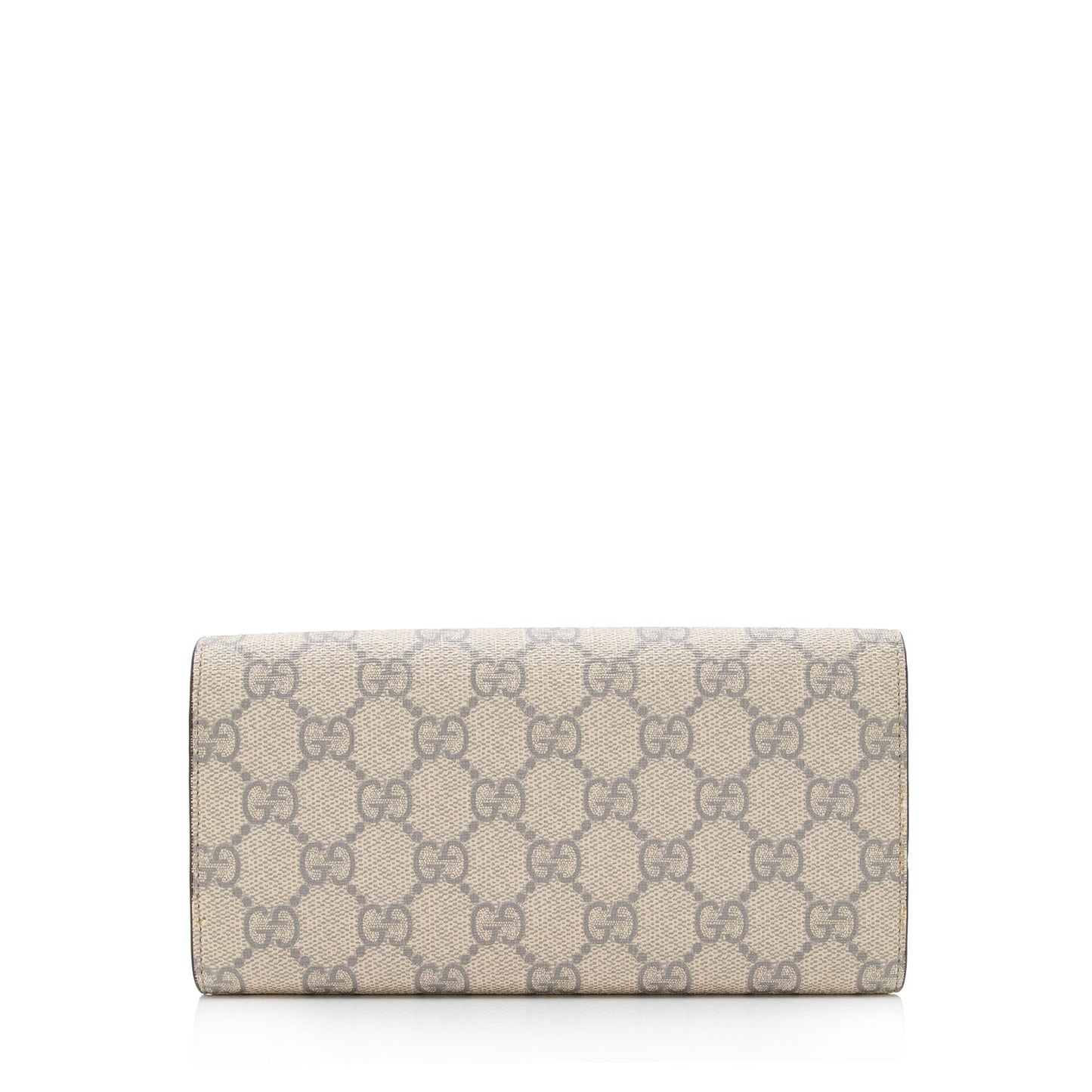 Gucci GG Supreme Interlocking G Wallet Leather Canvas Beige Grey Shoulder Bag