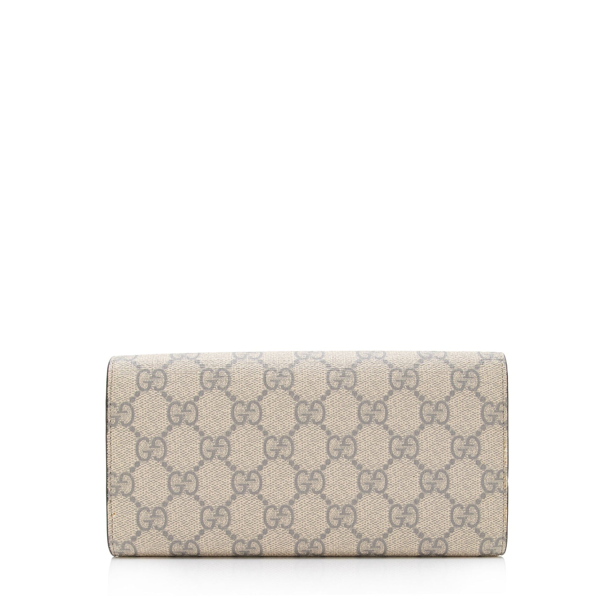 Gucci GG Supreme Interlocking G Wallet Leather Canvas Beige Grey Shoulder Bag