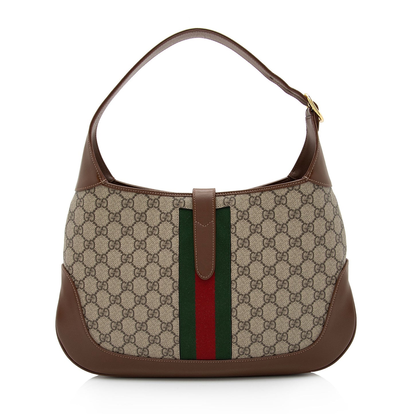Gucci GG Supreme Jackie SHF-TnWsAF Leather Canvas Nylon Brown Crossbody Bag