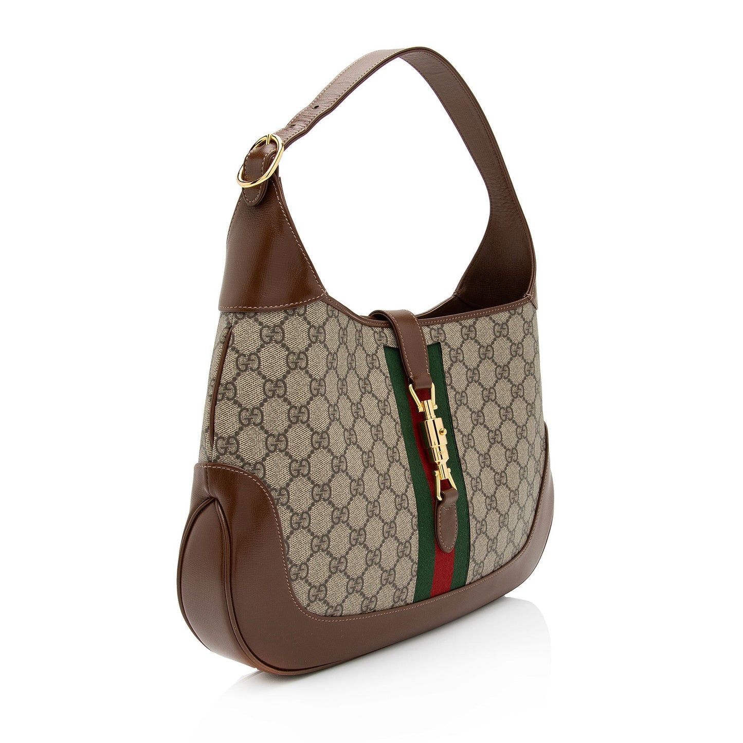 Gucci GG Supreme Jackie SHF-TnWsAF Leather Canvas Nylon Brown Crossbody Bag