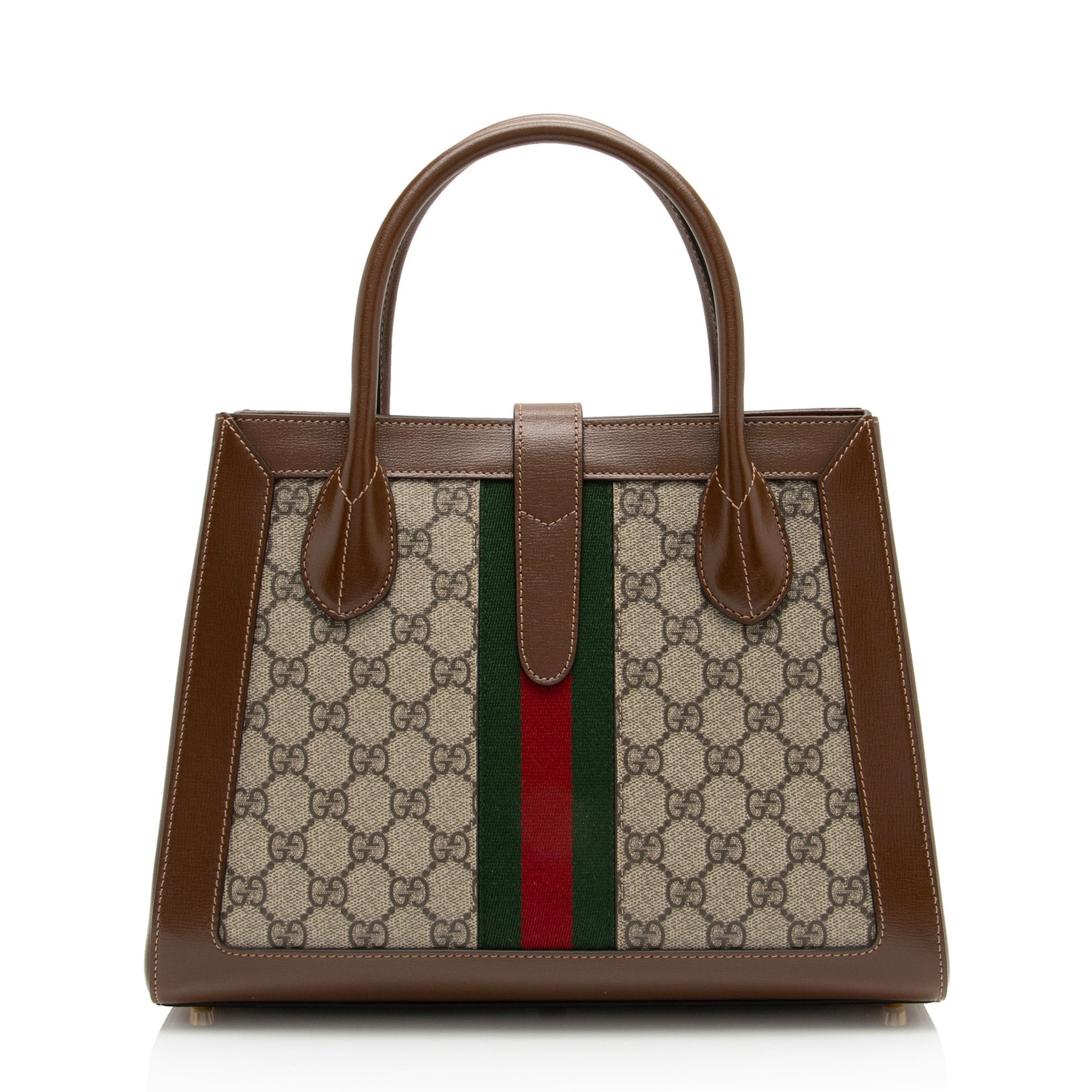 Gucci GG Supreme Jackie SHF-bDznVe Leather Canvas Nylon Brown Tote Bag