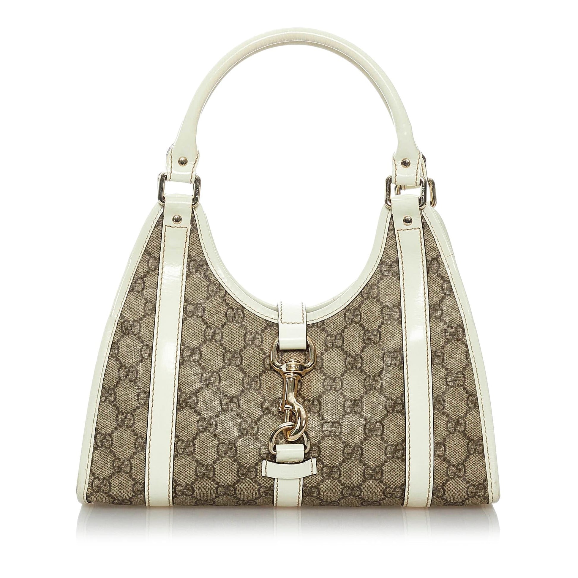Gucci GG Supreme Jackie O SHG Canvas White Brown Shoulder Bag
