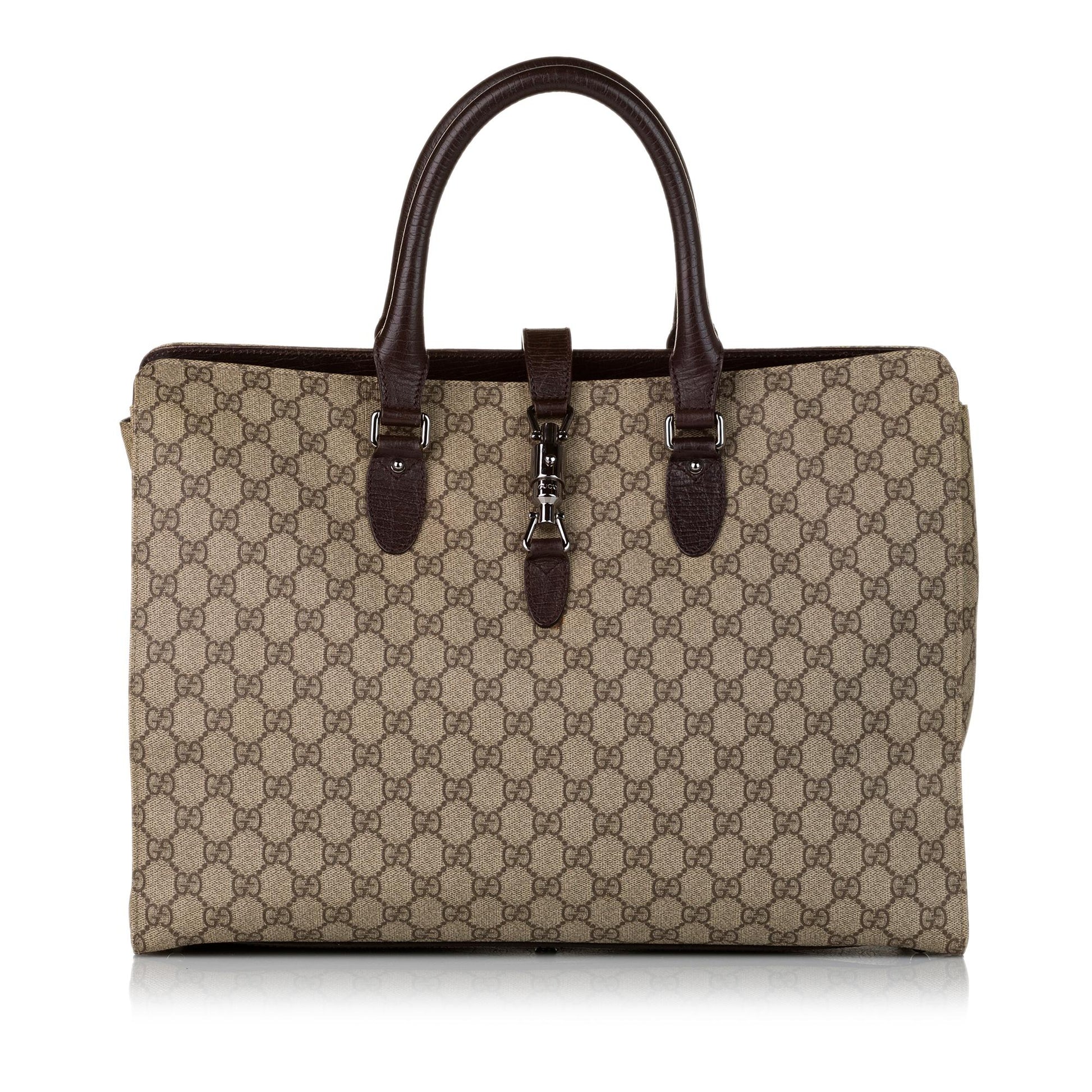 Gucci GG Supreme Jackie Soft SHG Canvas Brown Tote Bag