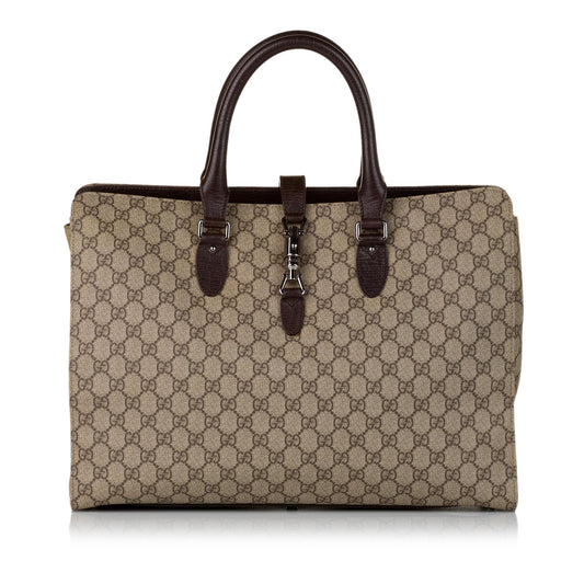 Gucci GG Supreme Jackie Soft SHG Canvas Brown Tote Bag