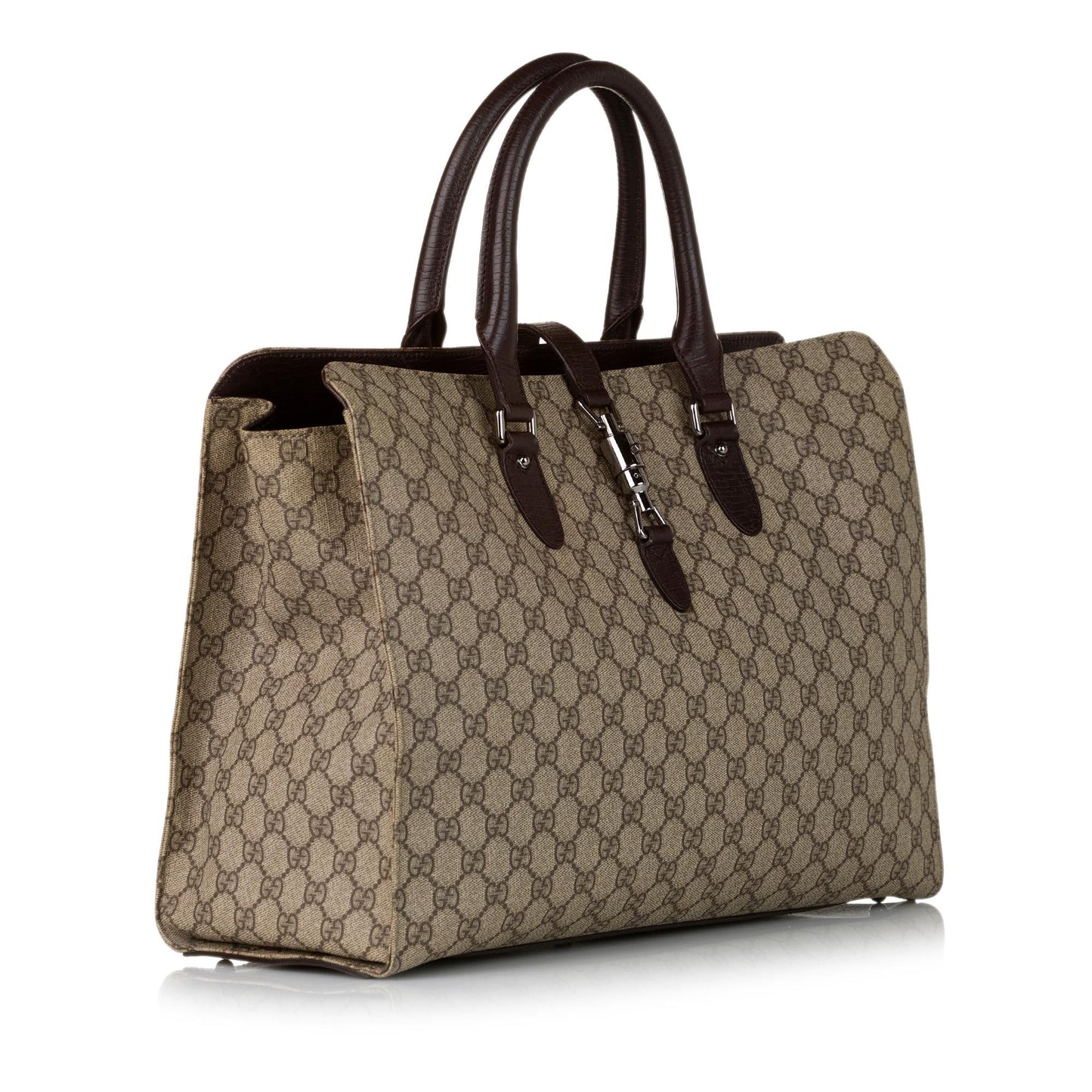 Gucci GG Supreme Jackie Soft SHG Canvas Brown Tote Bag