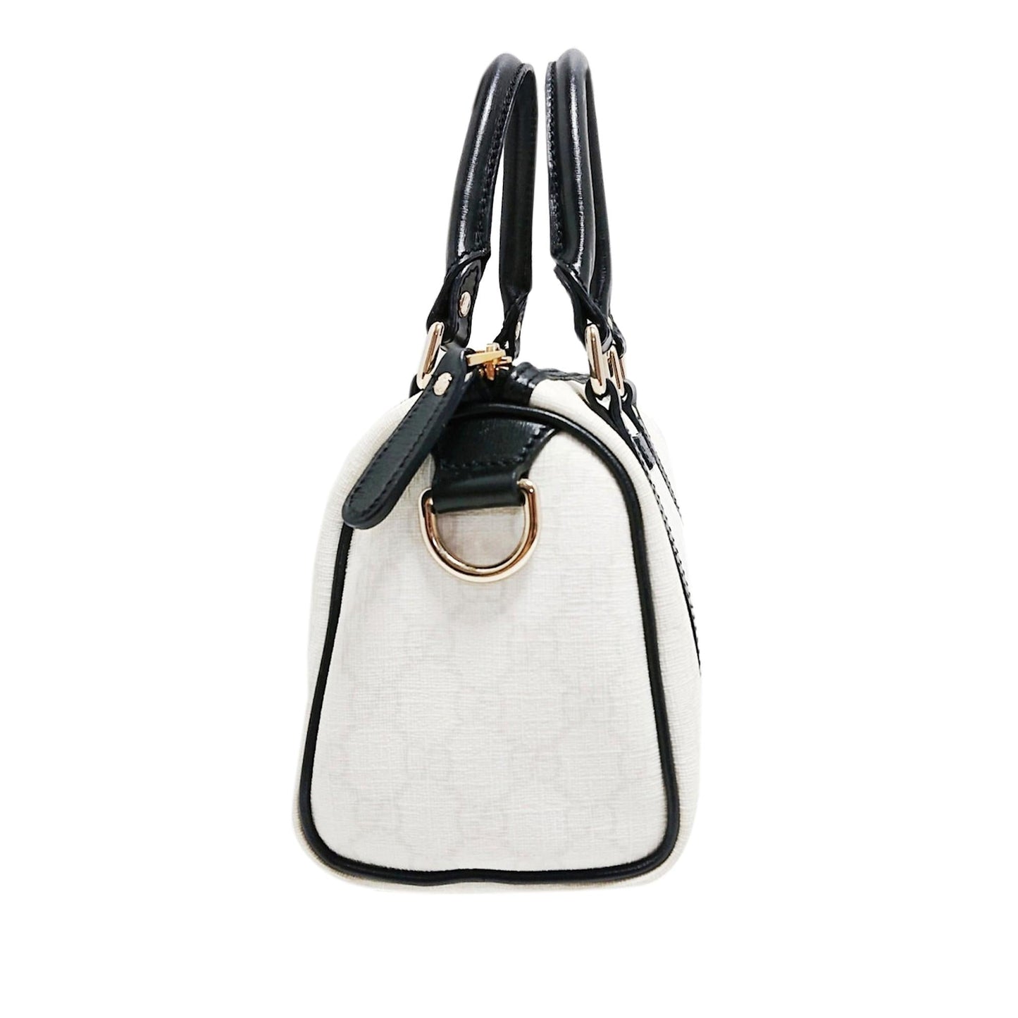 Gucci GG Supreme Joy Boston SHG Canvas Black White Satchel Bag Bag Shg