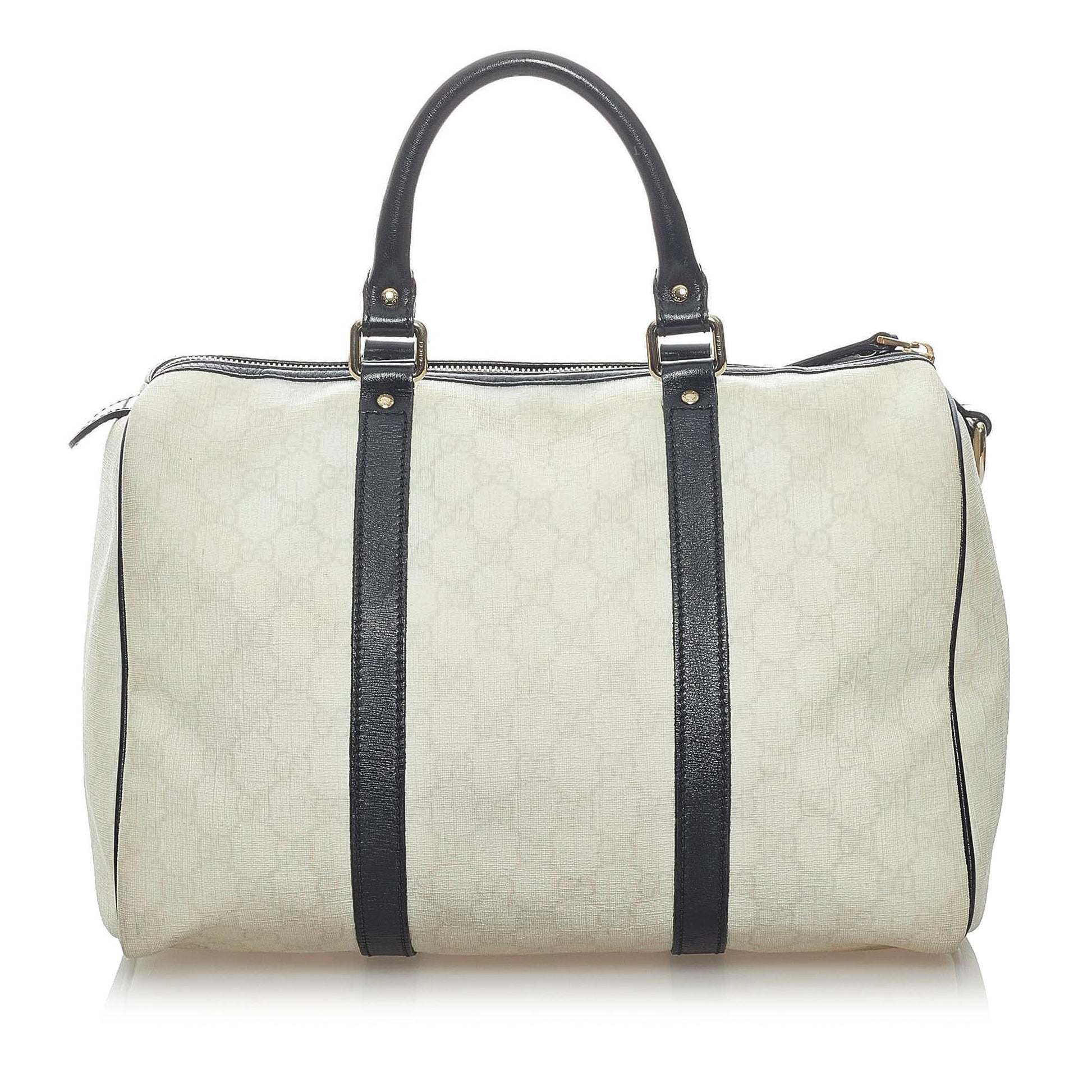 Gucci GG Supreme Joy Boston SHG Canvas Black White Satchel Bag