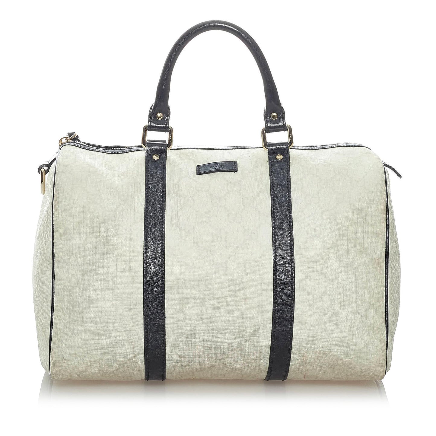 Gucci GG Supreme Joy Boston SHG Canvas Black White Satchel Bag