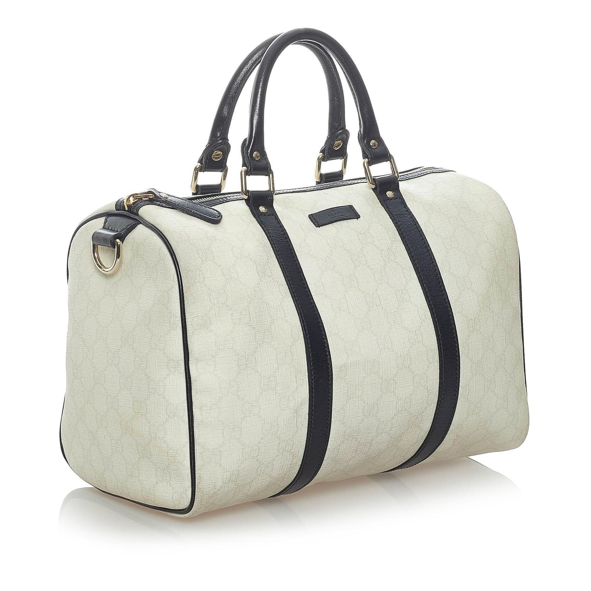Gucci GG Supreme Joy Boston SHG Canvas Black White Satchel Bag