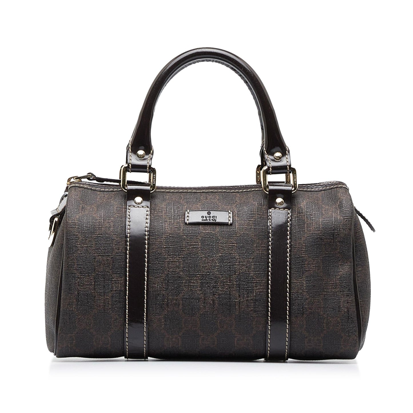 Gucci GG Supreme Joy Boston SHG-MZxs2V Canvas Calf Brown Satchel Bag