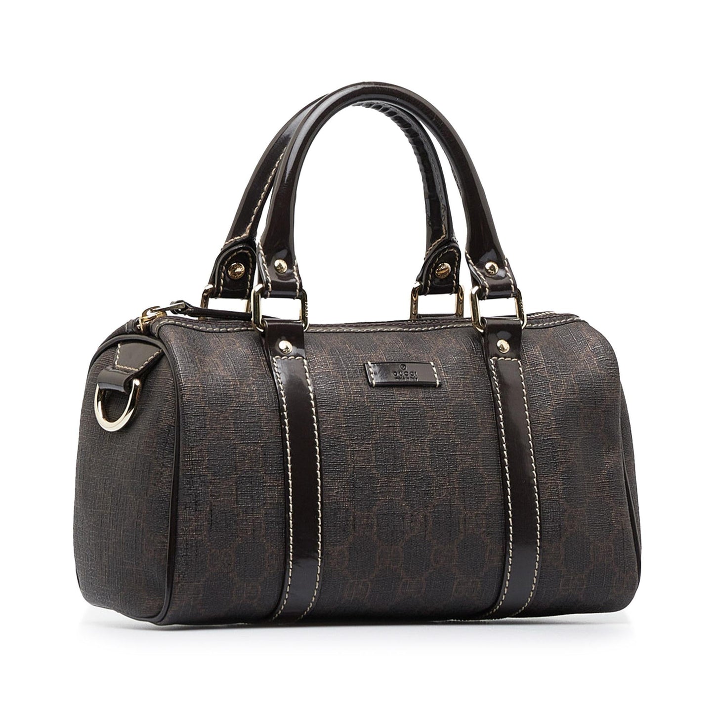 Gucci GG Supreme Joy Boston SHG-MZxs2V Canvas Calf Brown Satchel Bag