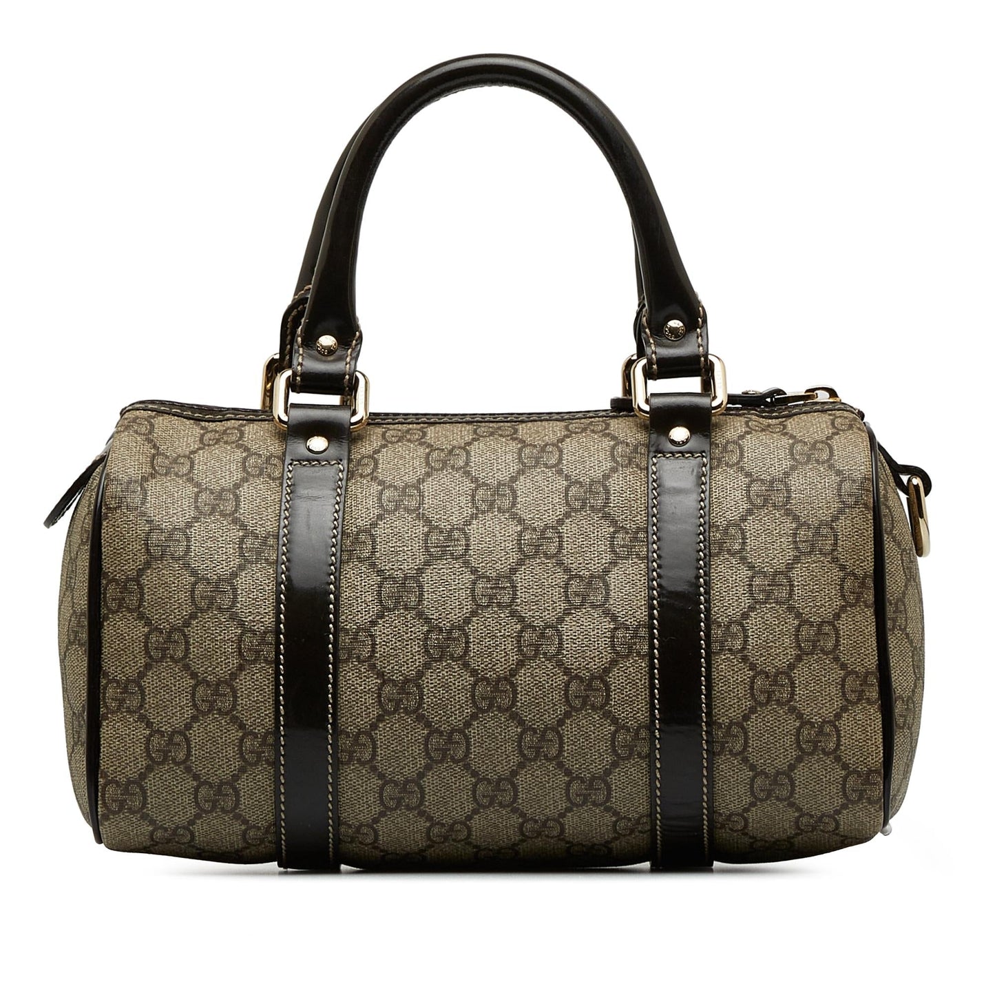 Gucci GG Supreme Joy Boston SHG-jwcpdR Canvas Calf Brown Satchel Bag