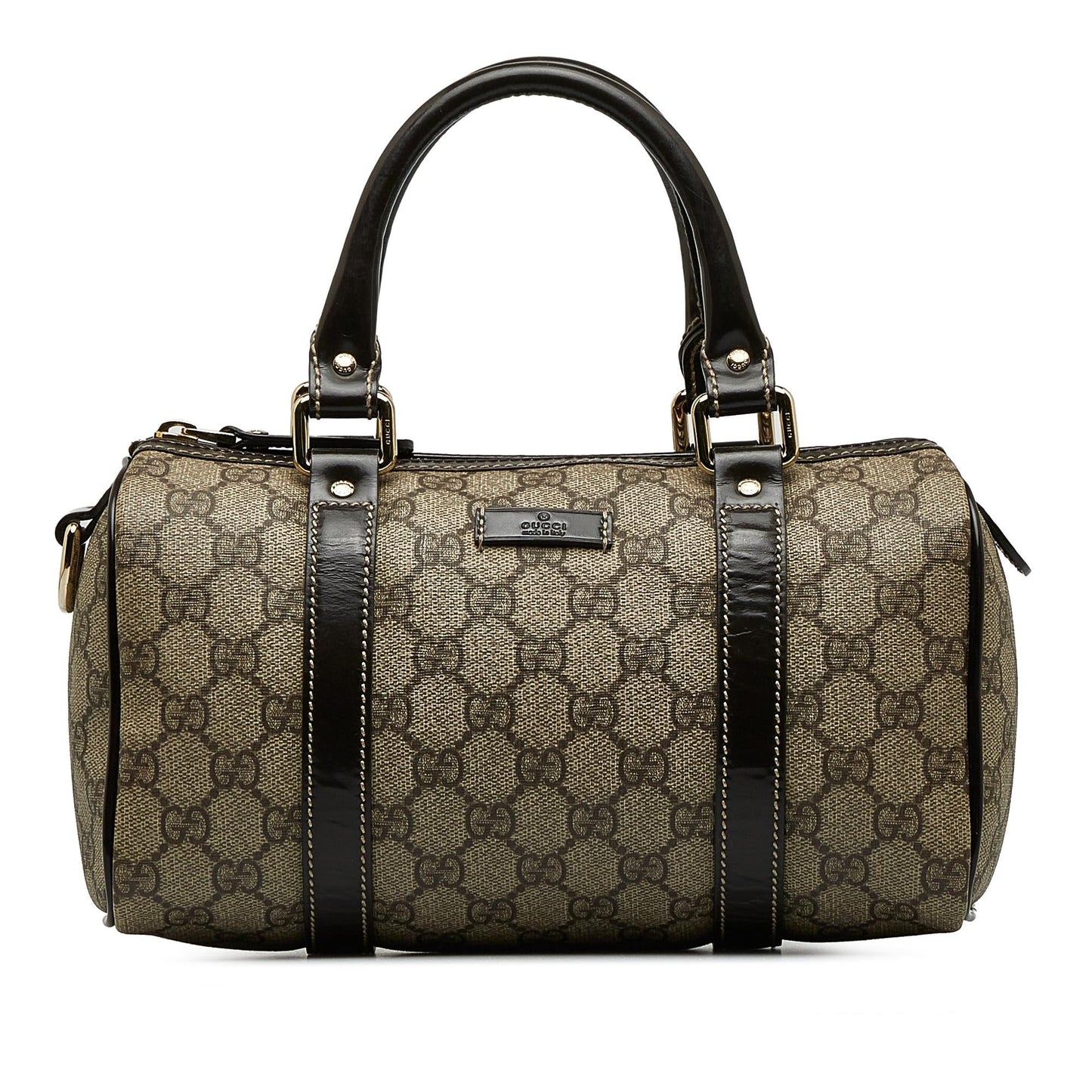 Gucci GG Supreme Joy Boston SHG-jwcpdR Canvas Calf Brown Satchel Bag