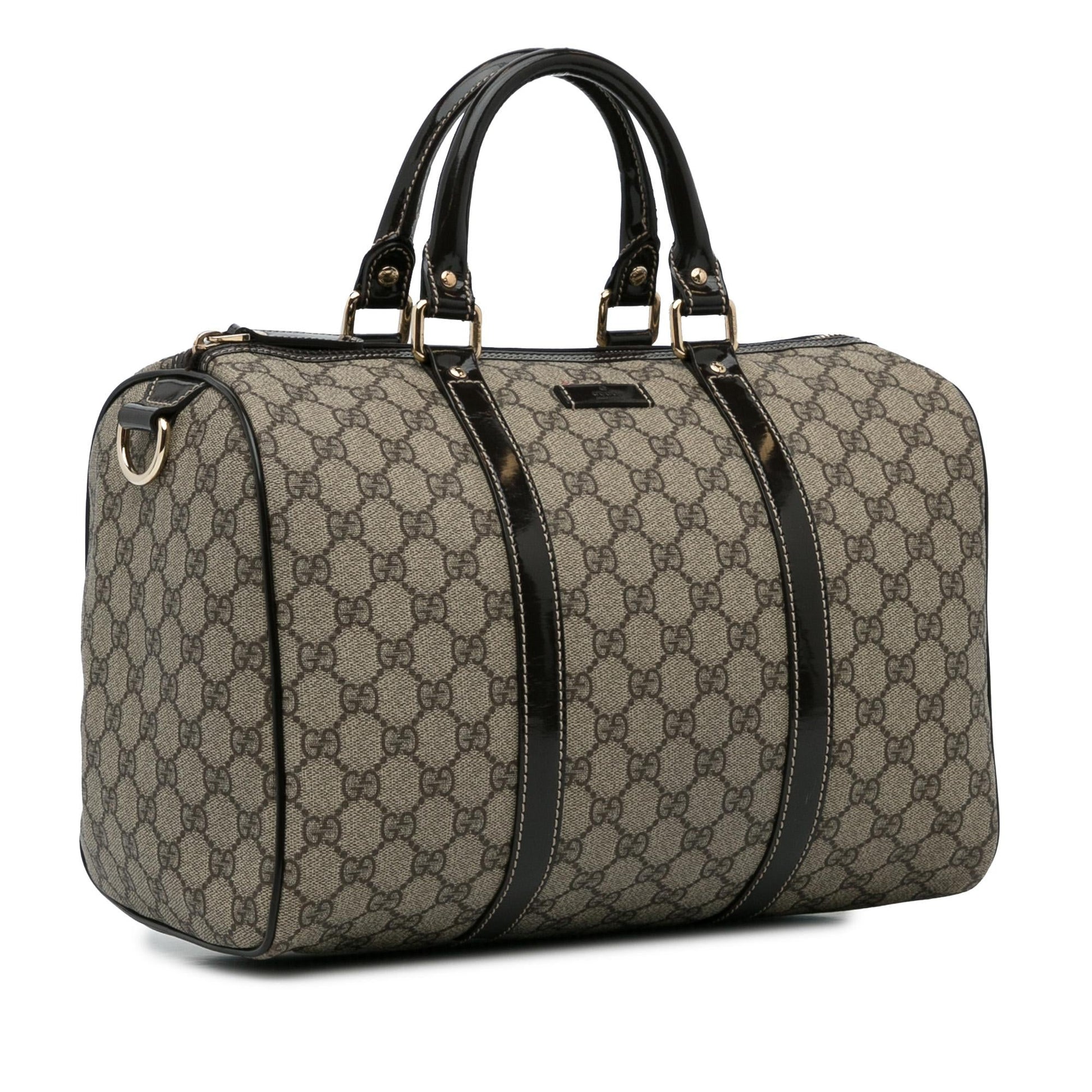 Gucci GG Supreme Joy Boston SHG-wRNGP4 Canvas Brown Satchel Bag