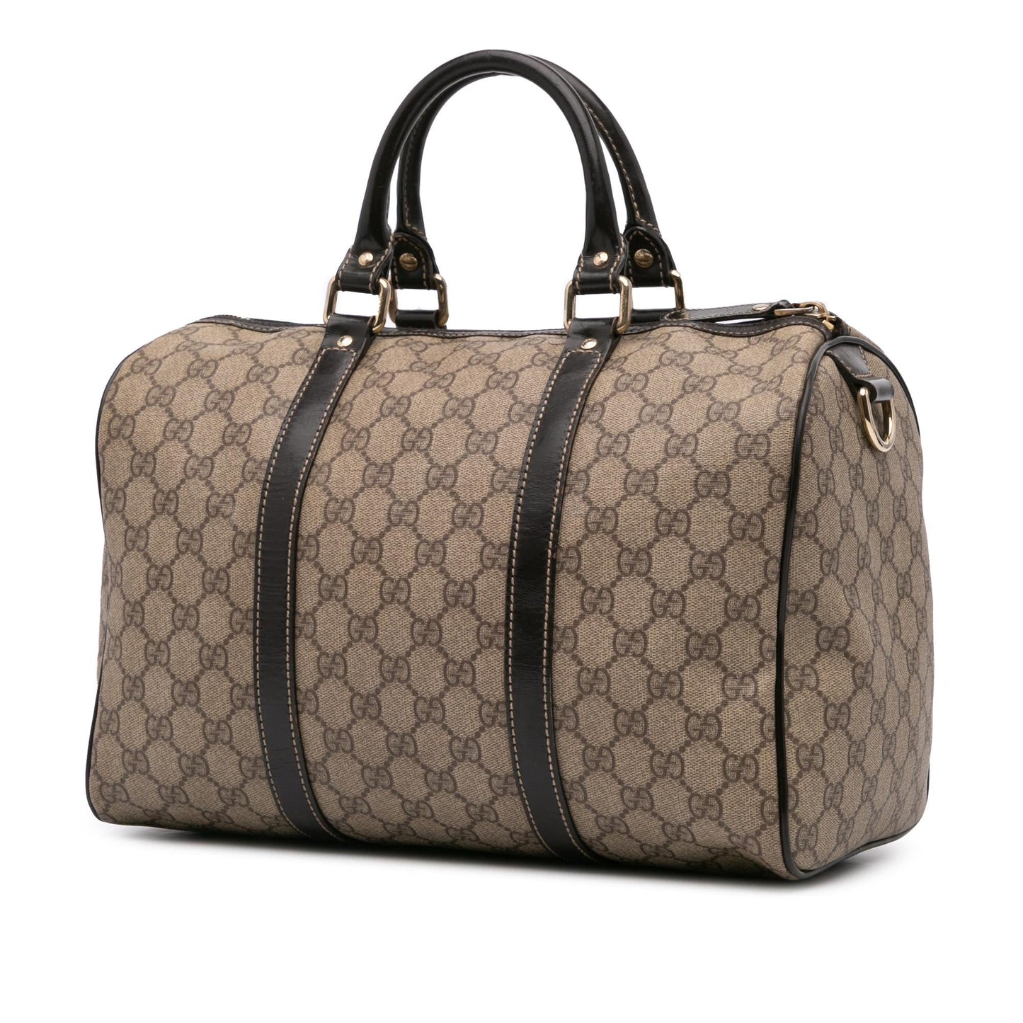 Gucci GG Supreme Joy Boston Canvas Calf Brown Satchel Bag