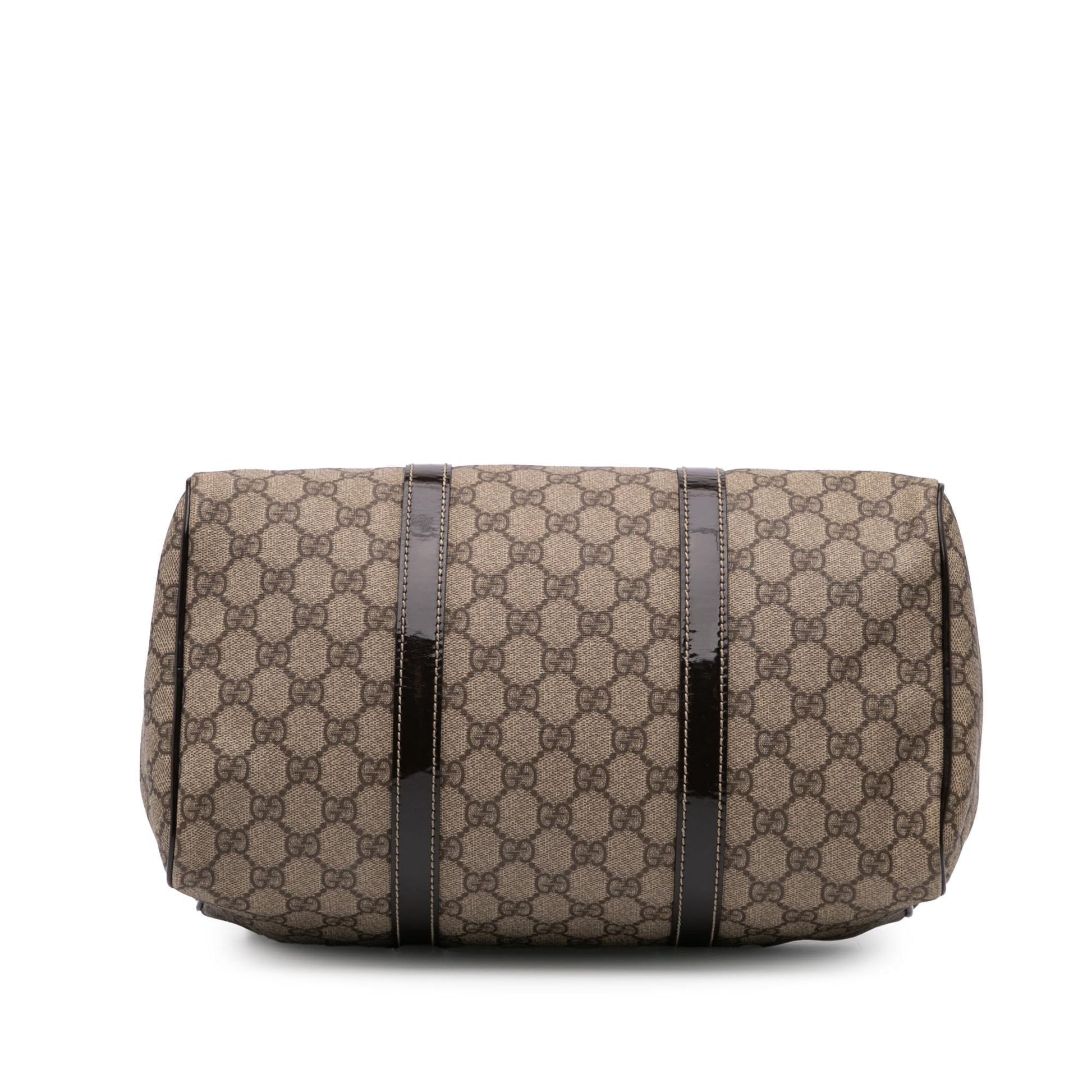 Gucci GG Supreme Joy Boston Canvas Calf Brown Satchel Bag Boston 1