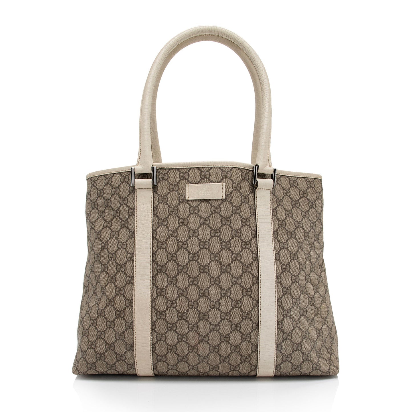 Gucci GG Supreme Joy SHF-pFvhGm Leather Canvas White Beige Tote Bag