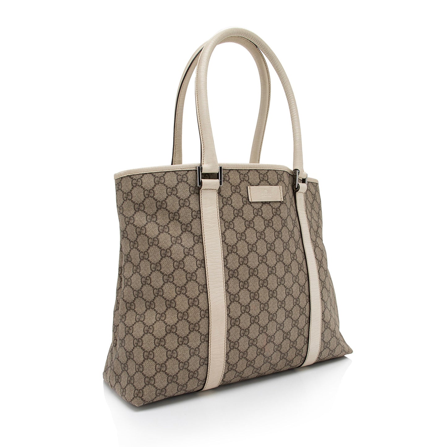 Gucci GG Supreme Joy SHF-pFvhGm Leather Canvas White Beige Tote Bag