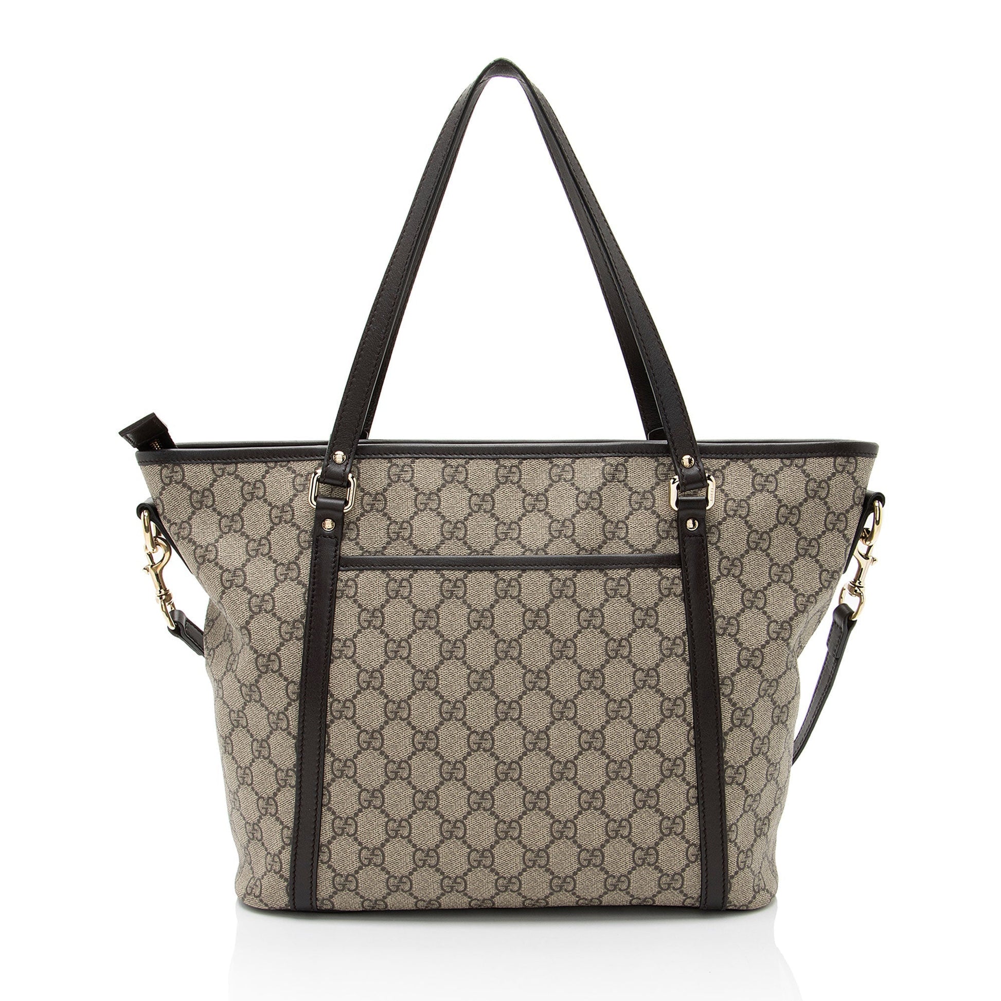 Gucci GG Supreme Joy SHF-xoEhXO Leather Canvas Brown Beige Tote Bag