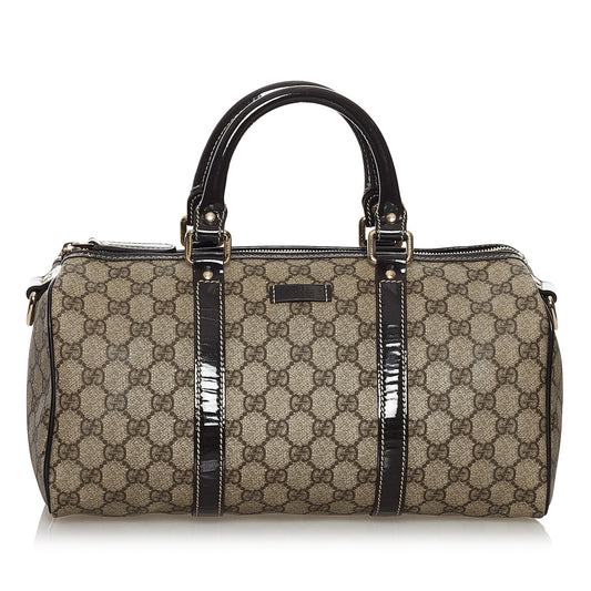 Gucci GG Supreme Joy SHG Canvas Black Brown Satchel Bag