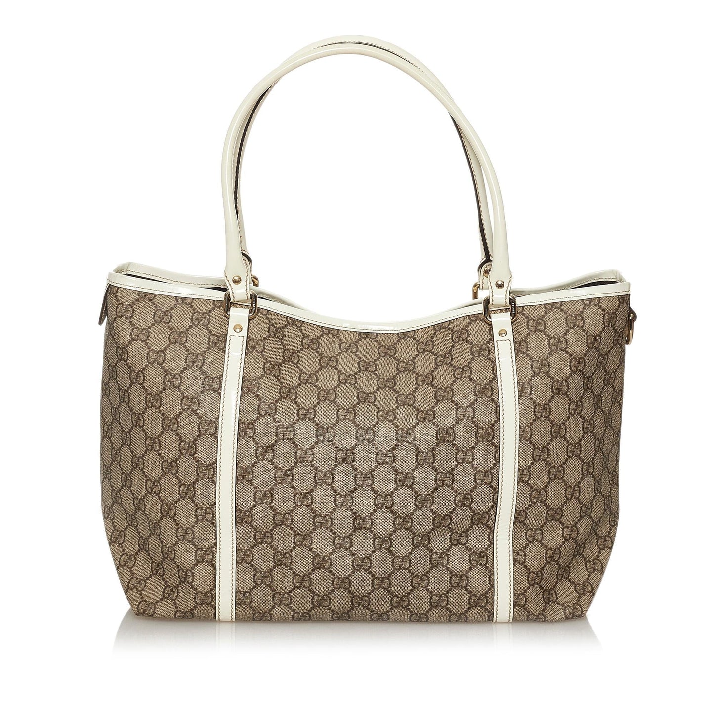 Gucci GG Supreme Joy SHG Canvas White Brown Tote Bag Bag Shg