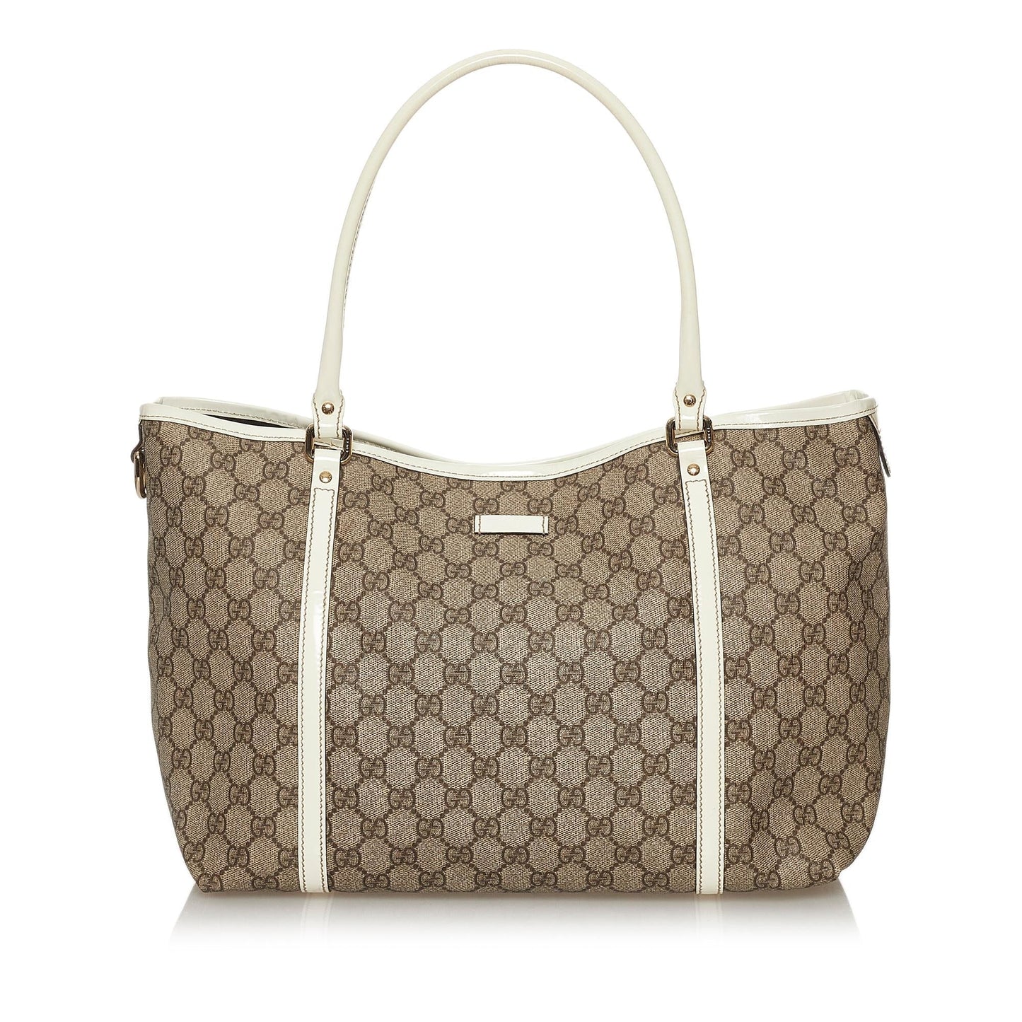 Gucci GG Supreme Joy SHG Canvas White Brown Tote Bag Bag Shg