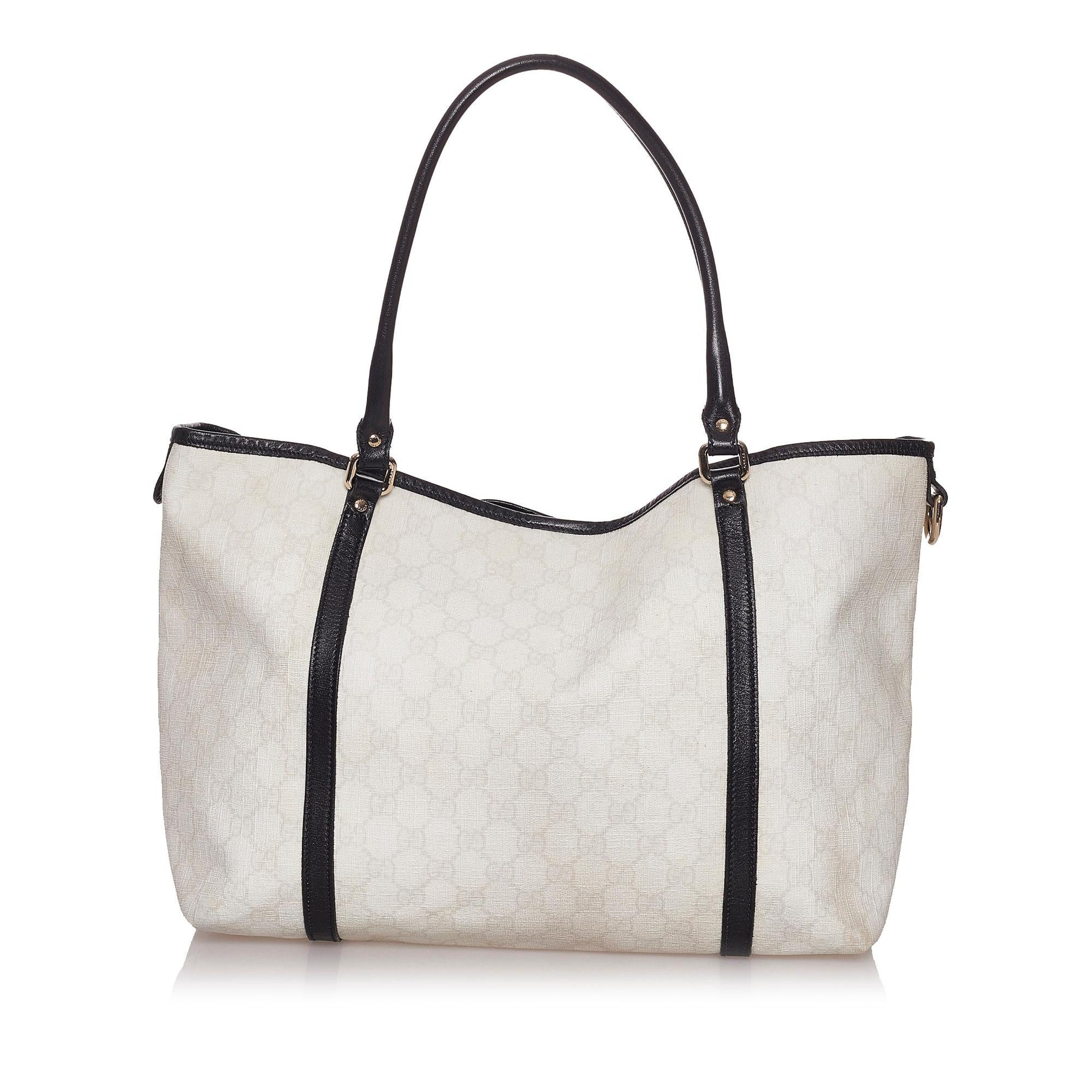 Gucci GG Supreme Joy SHG Canvas Calf Black White Tote Bag Bag Shg