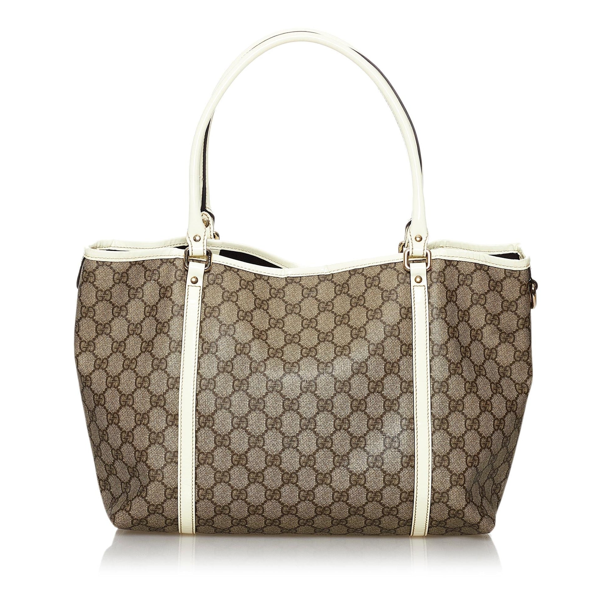 Gucci GG Supreme Joy SHG Canvas White Brown Tote Bag 3