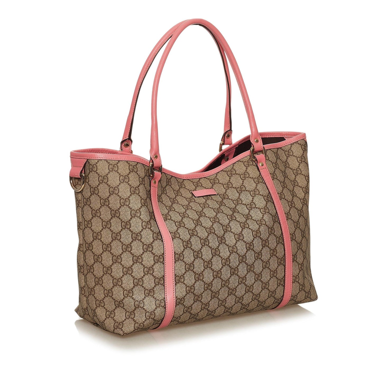 Gucci GG Supreme Joy SHG Canvas Brown Pink Tote Bag
