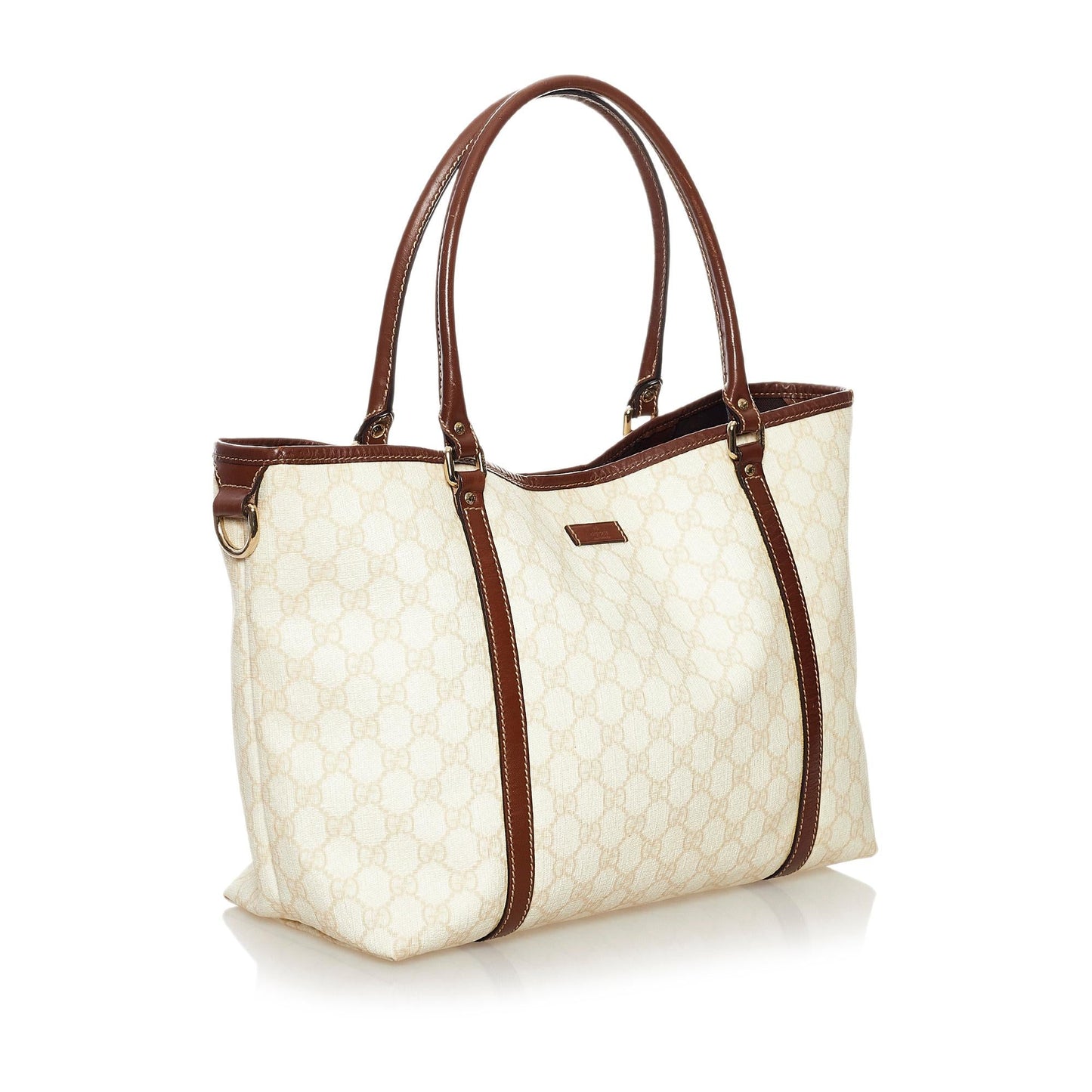 Gucci GG Supreme Joy SHG Canvas Calf White Brown Tote Bag
