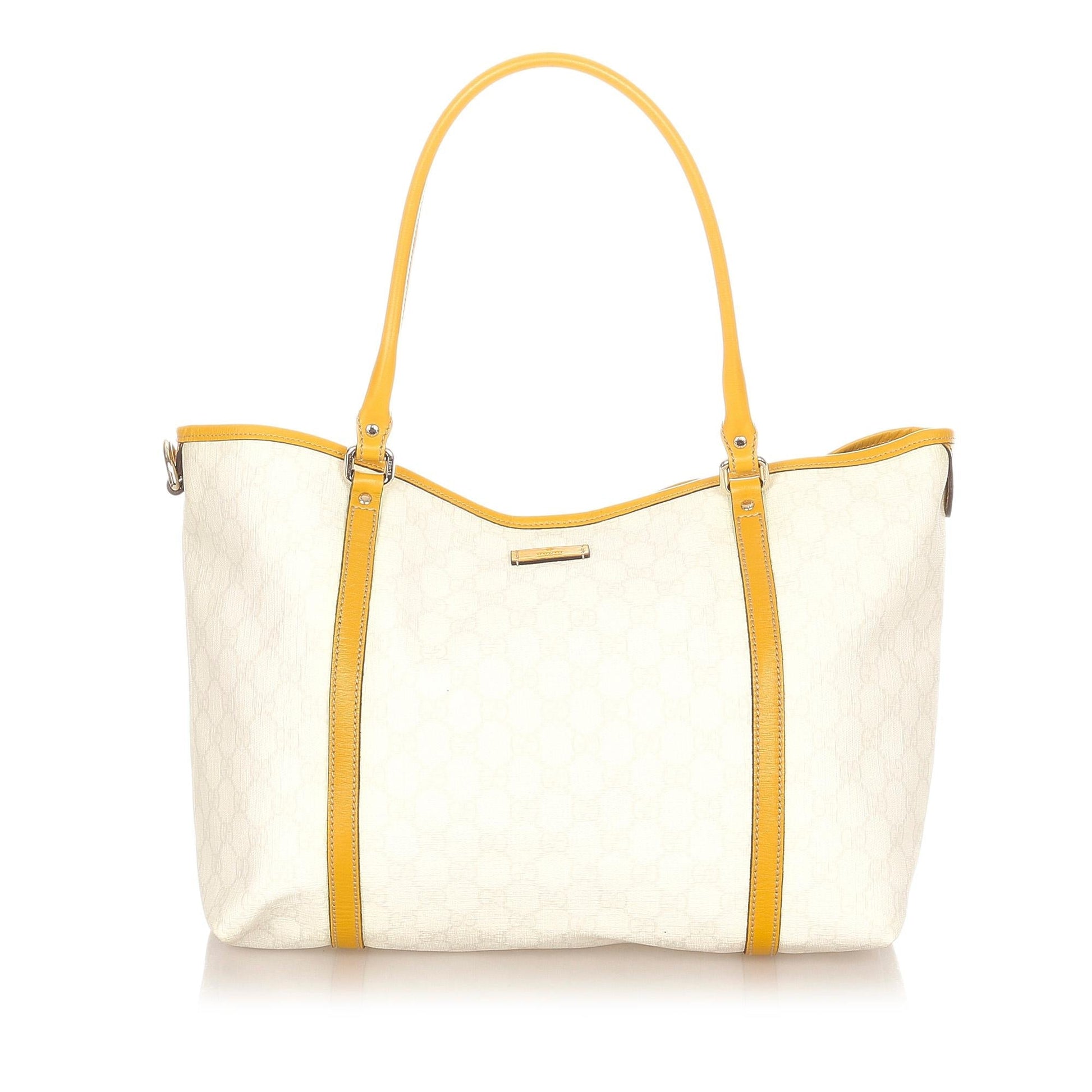 Gucci GG Supreme Joy SHG Canvas White Brown Tote Bag