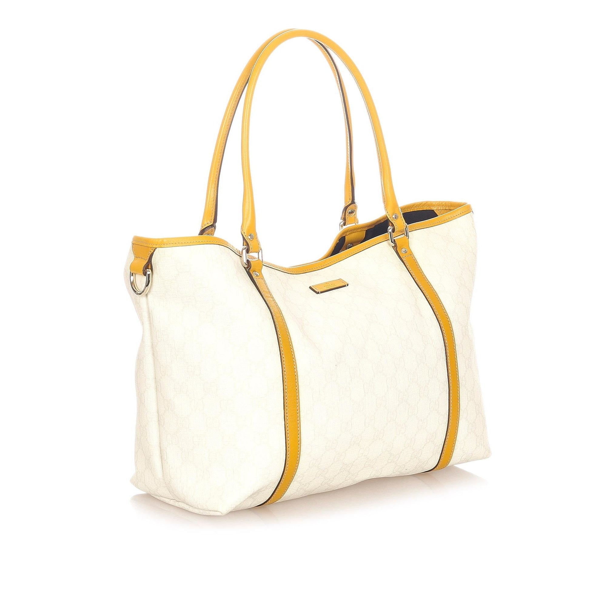 Gucci GG Supreme Joy SHG Canvas White Brown Tote Bag
