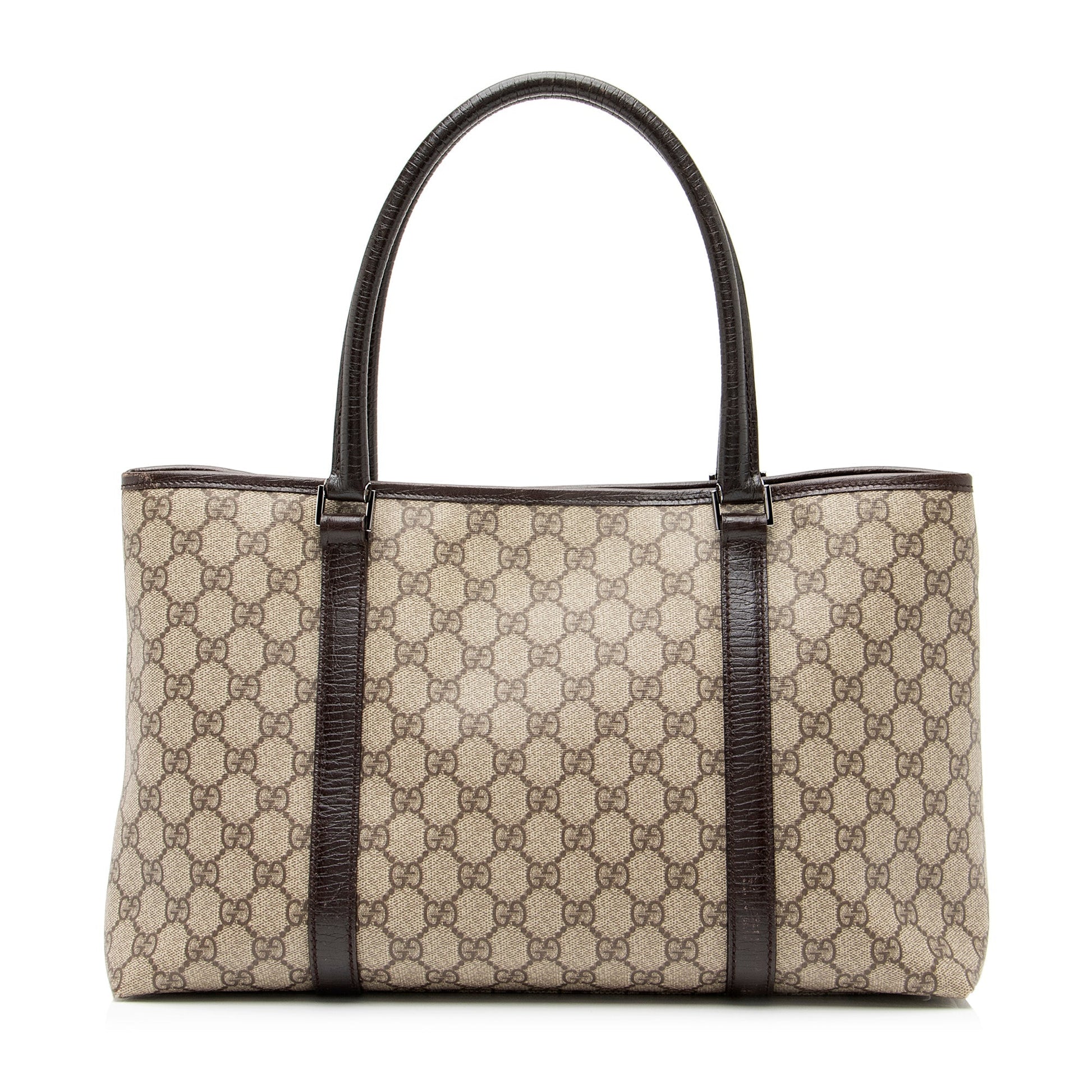Gucci GG Supreme Joy SHF Leather Canvas Brown Beige Tote Bag Tote Shf