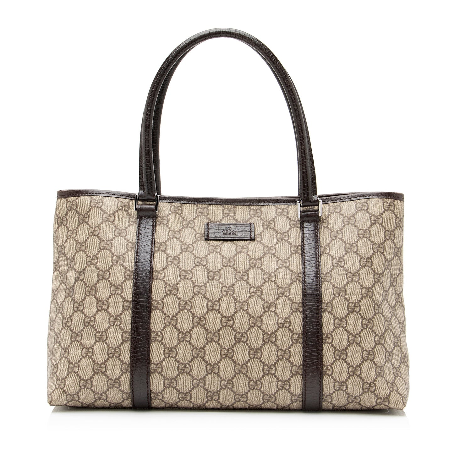 Gucci GG Supreme Joy SHF Leather Canvas Brown Beige Tote Bag Tote Shf