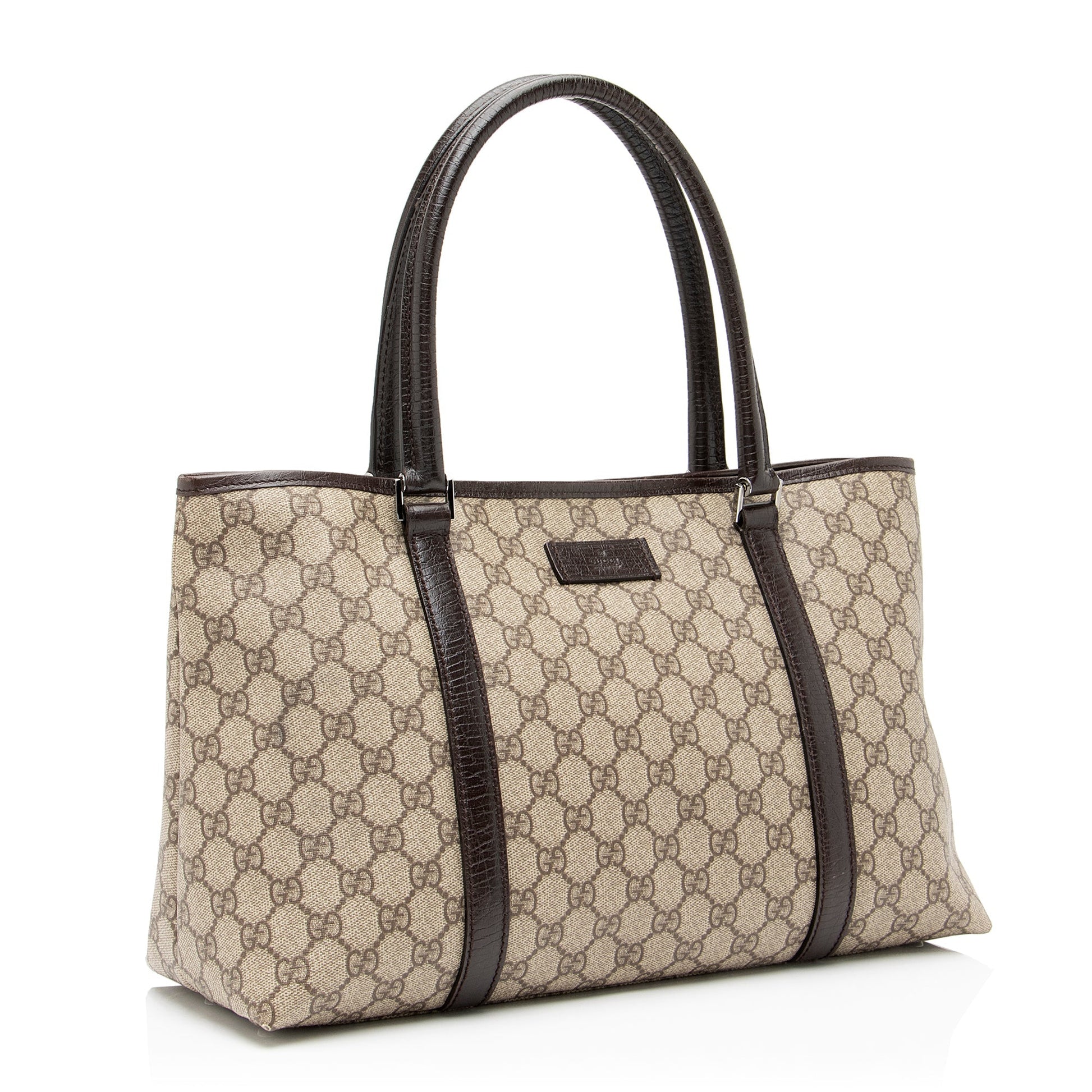 Gucci GG Supreme Joy SHF Leather Canvas Brown Beige Tote Bag Tote Shf