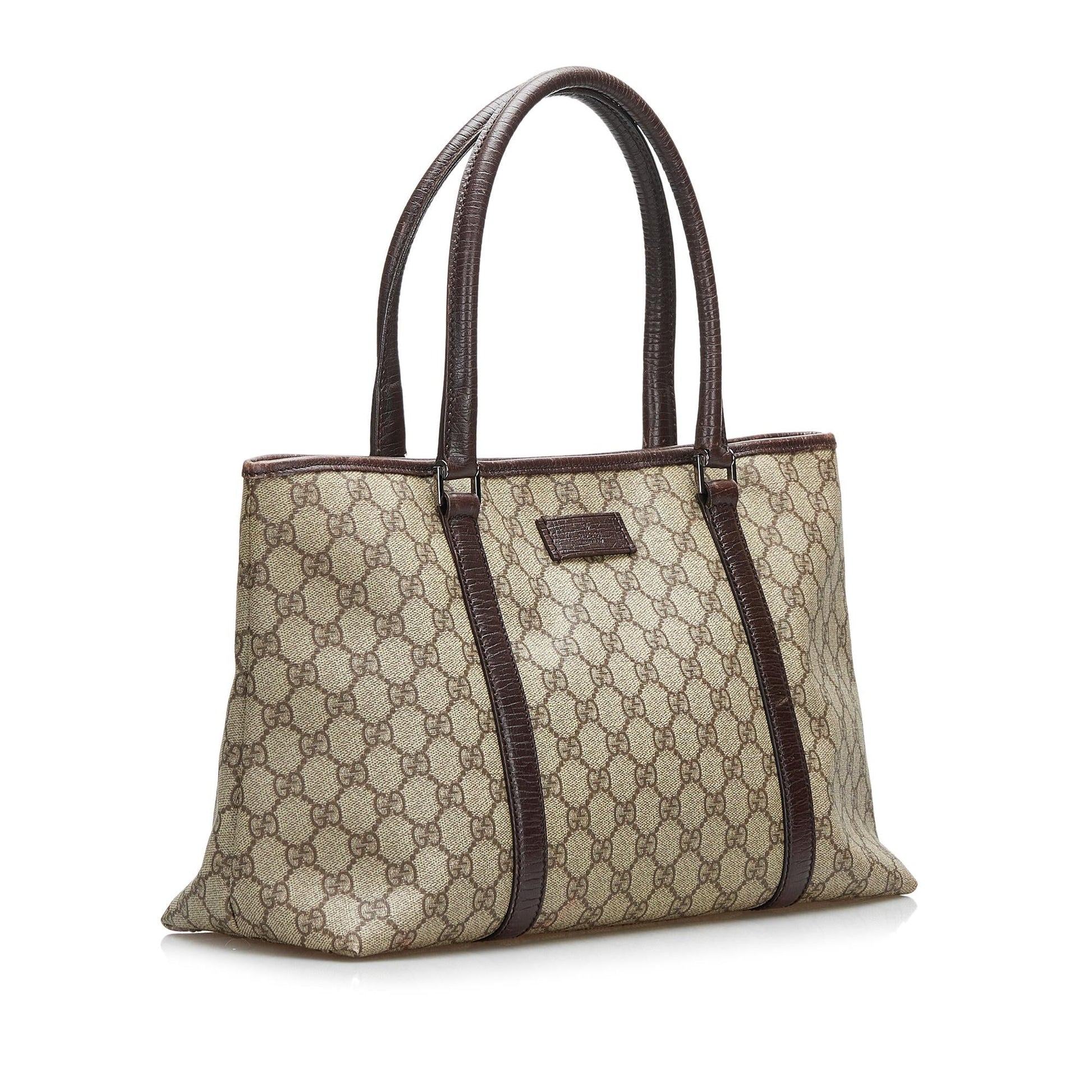 Gucci GG Supreme Joy SHG-BN5jjQ Canvas Calf Brown Tote Bag