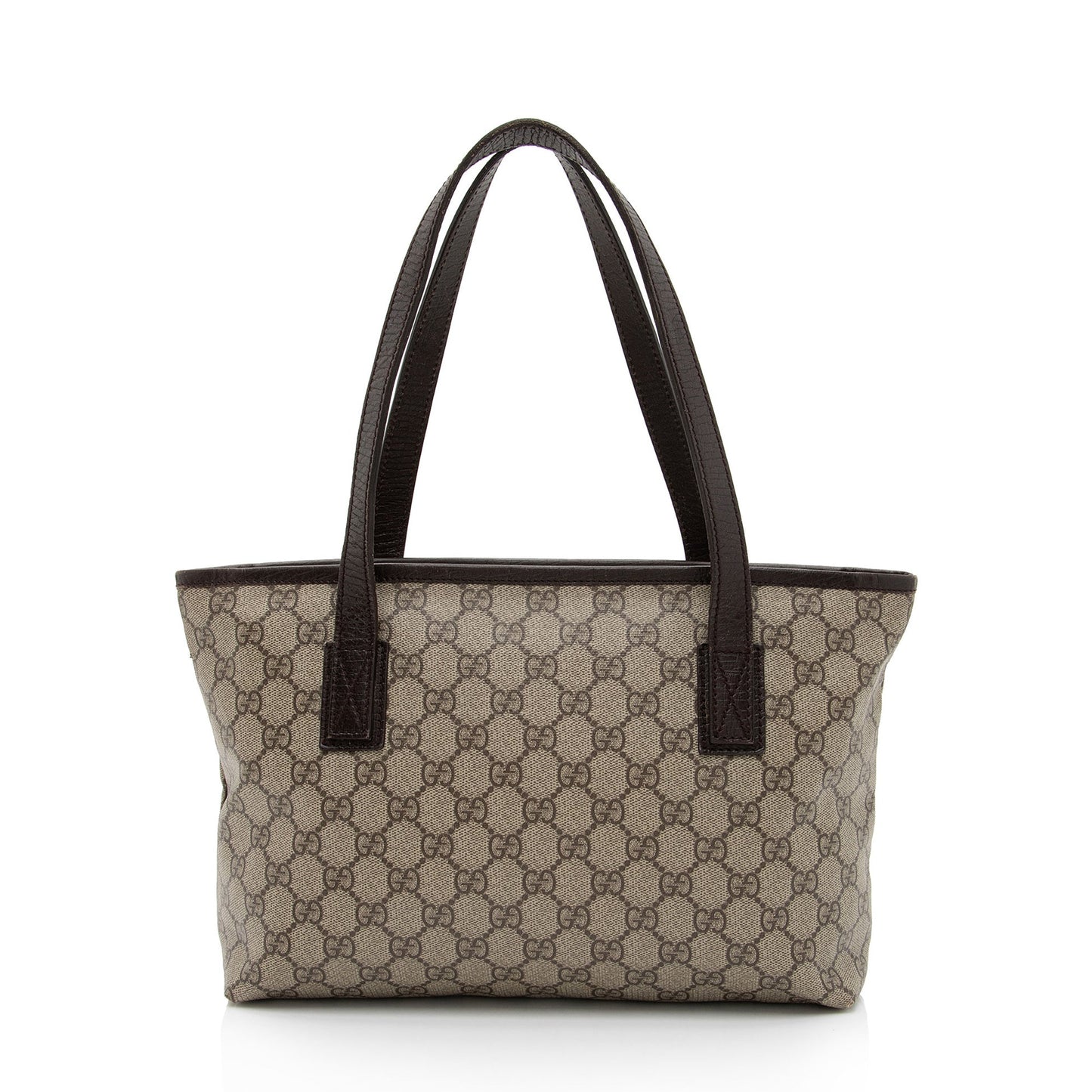 Gucci GG Supreme Joy SHF-QdfK4v Leather Canvas Brown Beige Tote Bag