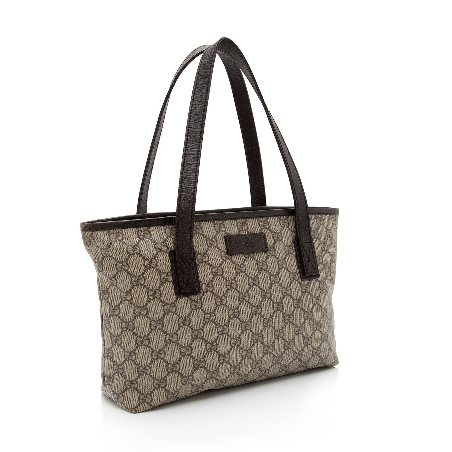 Gucci GG Supreme Joy SHF-QdfK4v Leather Canvas Brown Beige Tote Bag