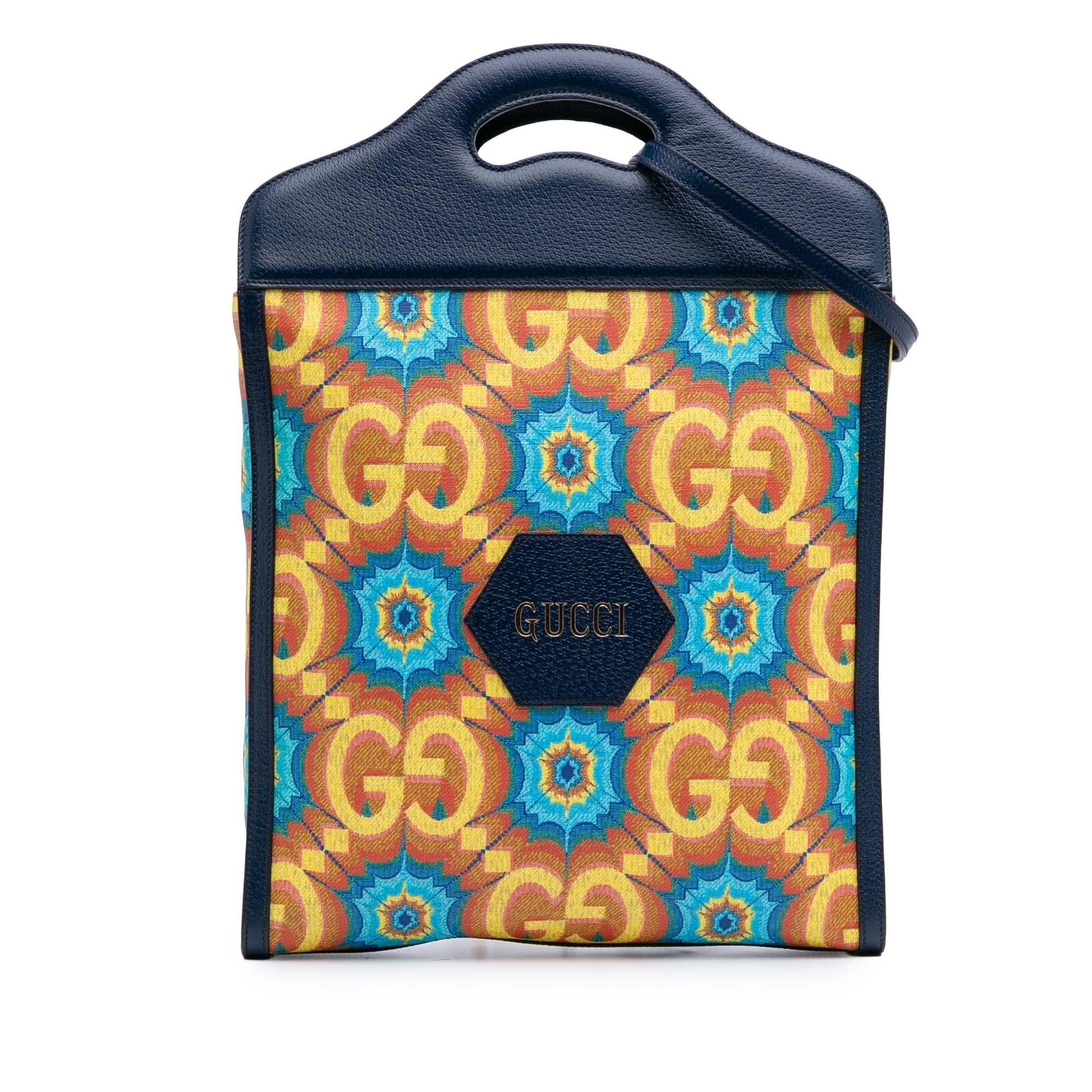 Gucci GG Supreme Kaleidoscope Canvas Blue Tote Bag Tote 1