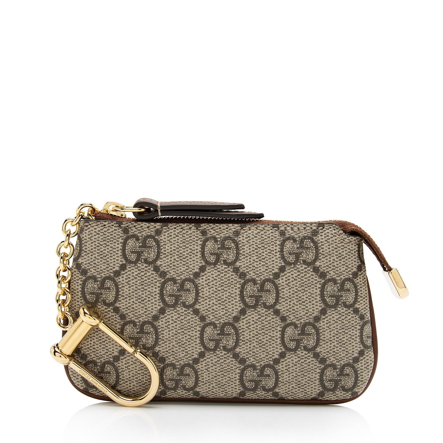 Gucci GG Supreme Key Pouch SHF-zSVNxr Leather Canvas Brown Beige Accessory