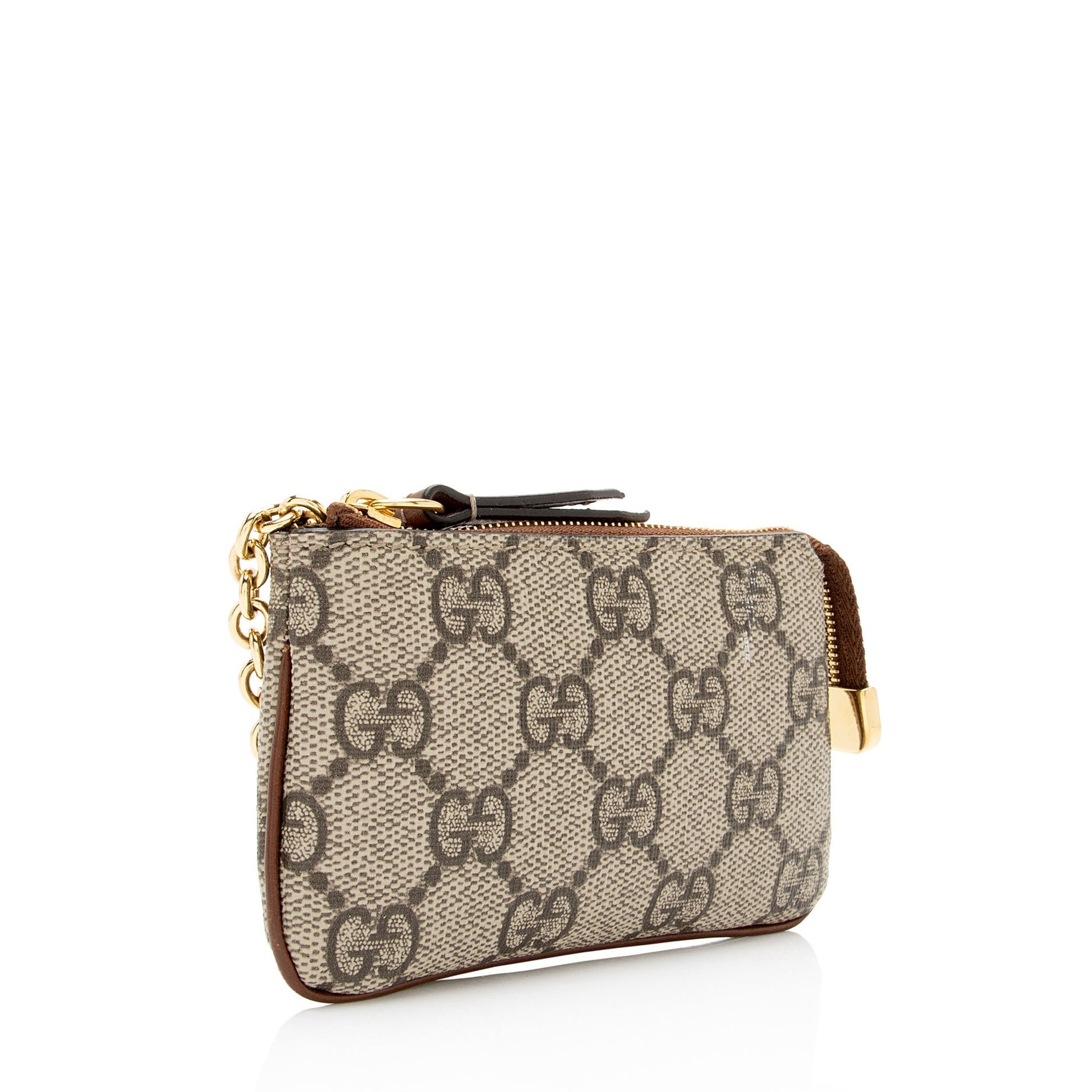 Gucci GG Supreme Key Pouch SHF-z7sxNF Leather Canvas Brown Beige Accessory