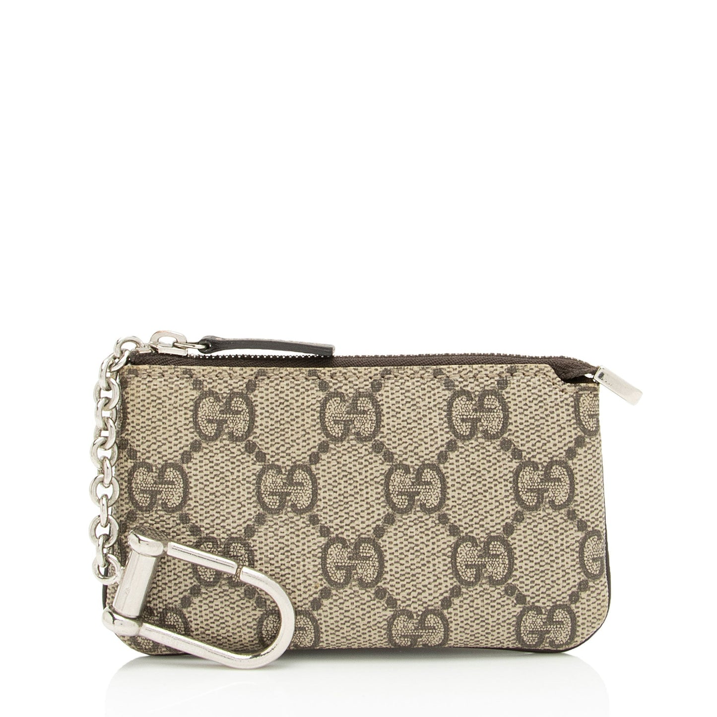 Gucci GG Supreme Key Pouch SHF-BrByDR Leather Canvas Brown Beige Accessory