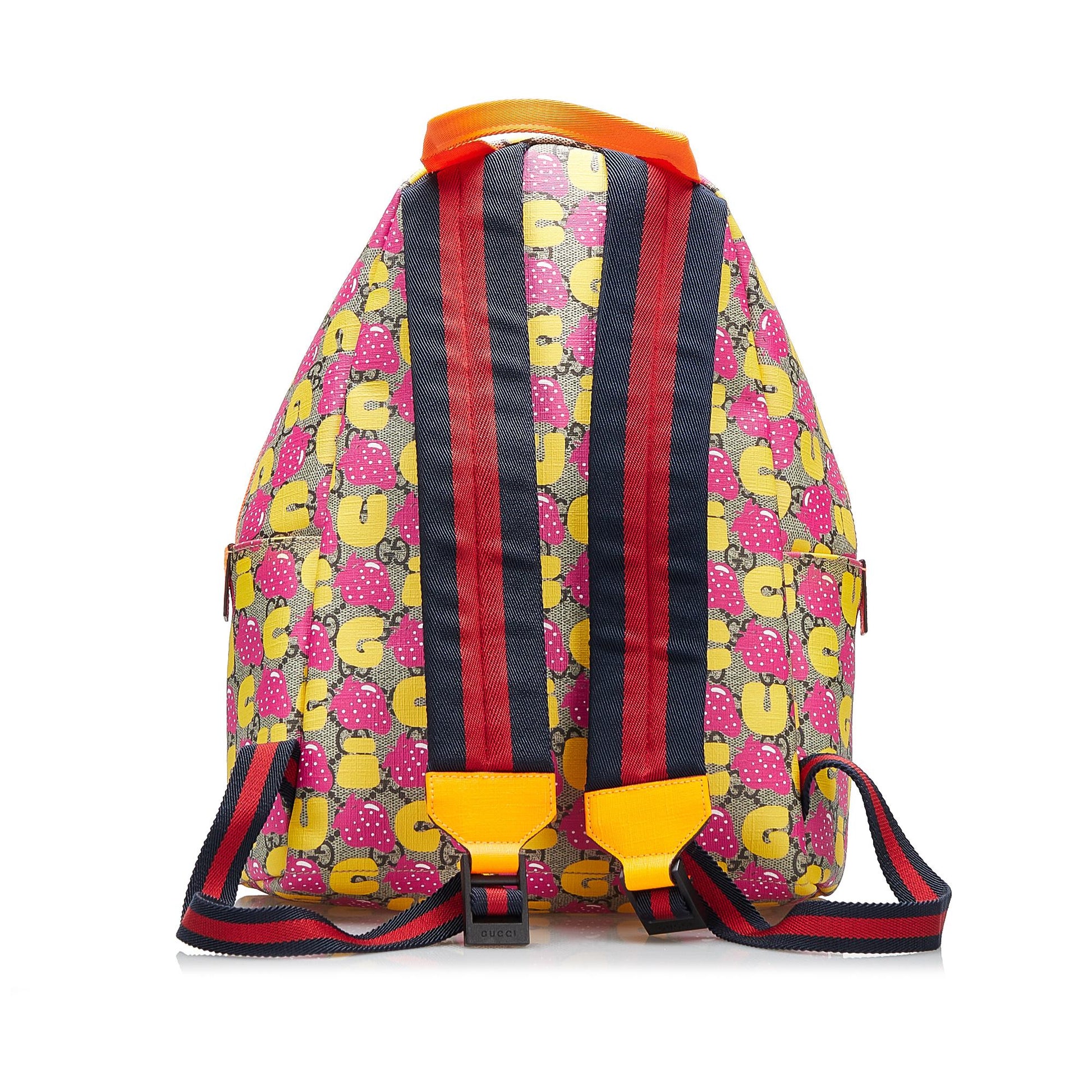 Gucci GG Supreme Kids Strawberry Backpack Canvas Pink