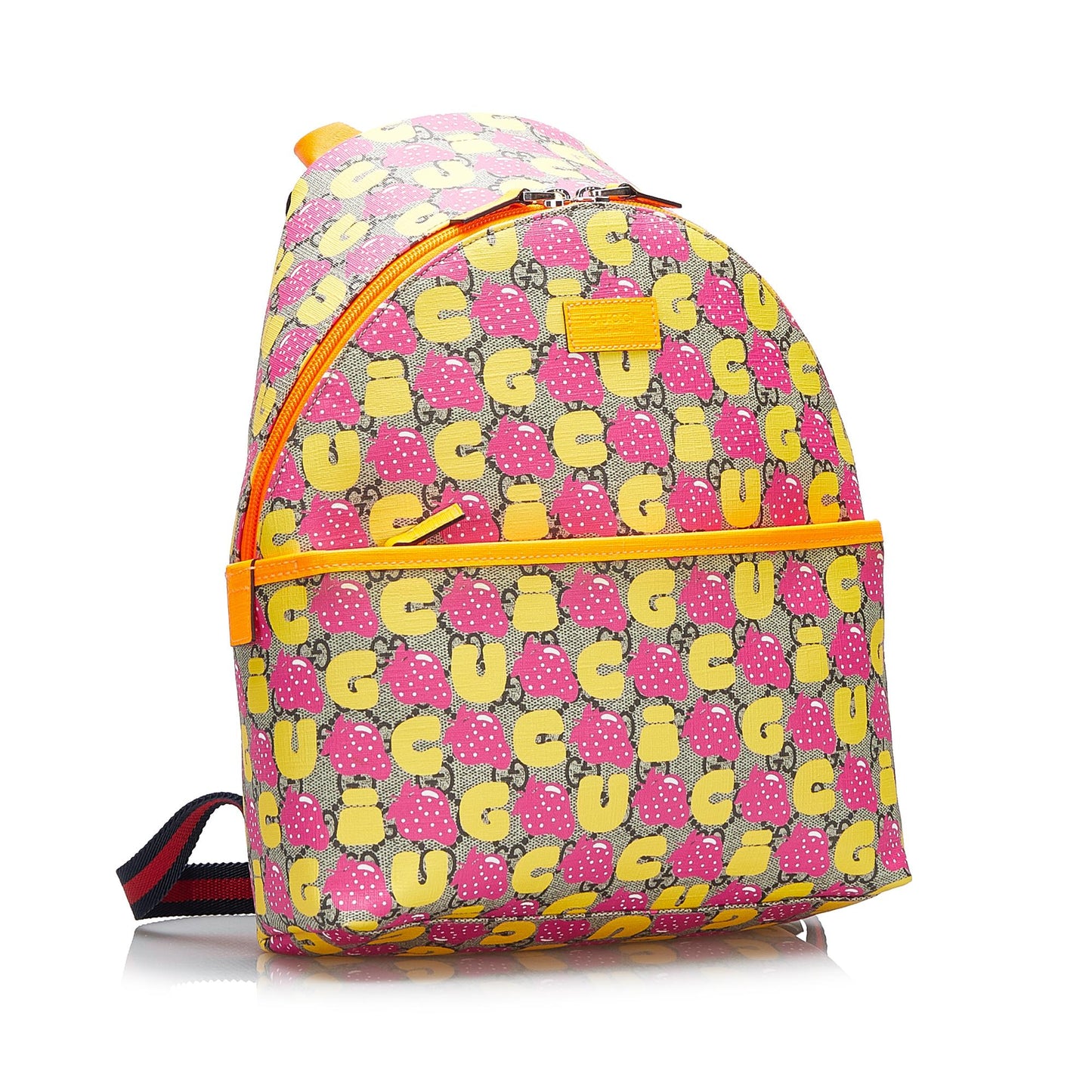 Gucci GG Supreme Kids Strawberry Backpack Canvas Pink