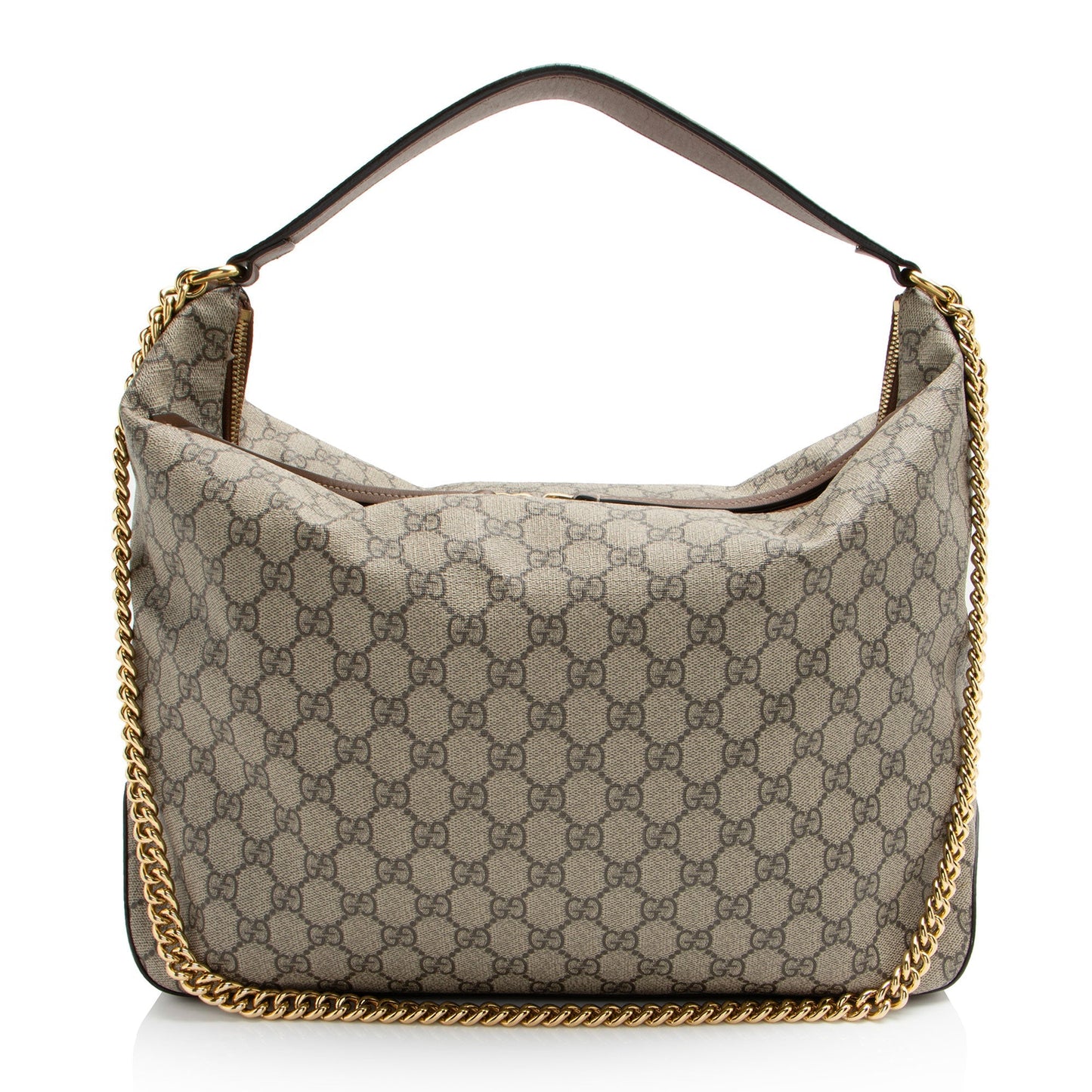 Gucci GG Supreme SHF-h1429a Leather Canvas Brown Large Shoulder Bag