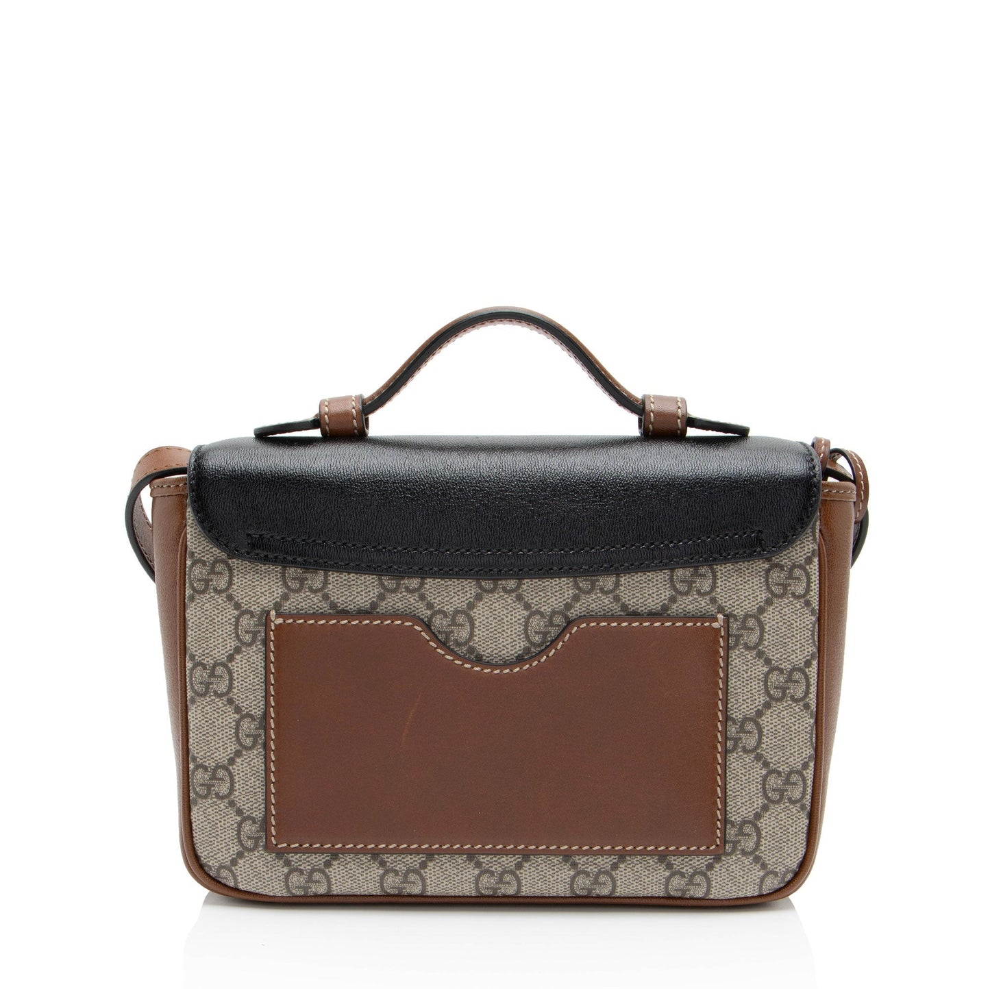 Gucci GG Supreme Padlock Leather Canvas Black Brown Crossbody Bag