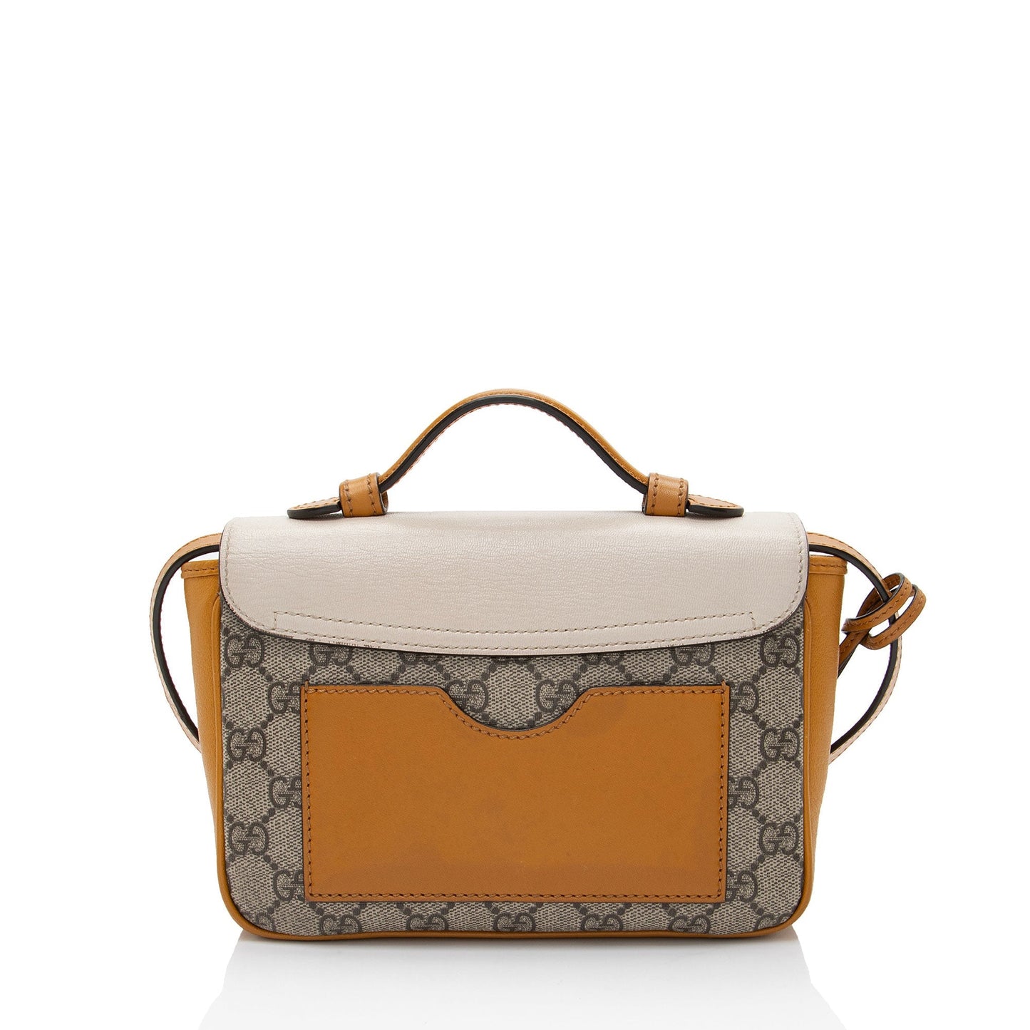 Gucci GG Supreme Padlock Leather Canvas Brown Beige Crossbody Bag