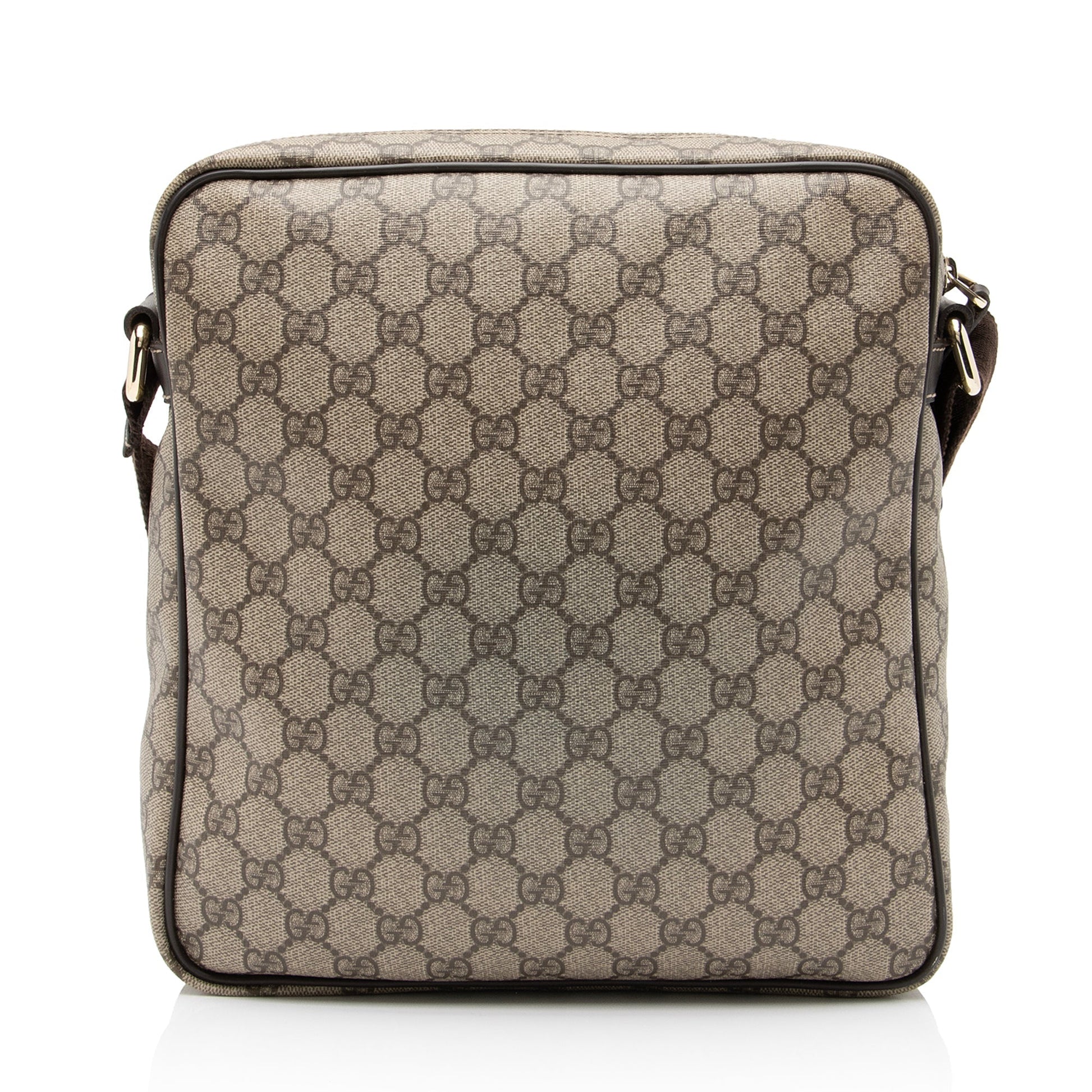 Gucci GG Supreme Messenger SHF Leather Canvas Nylon Brown Shoulder Bag